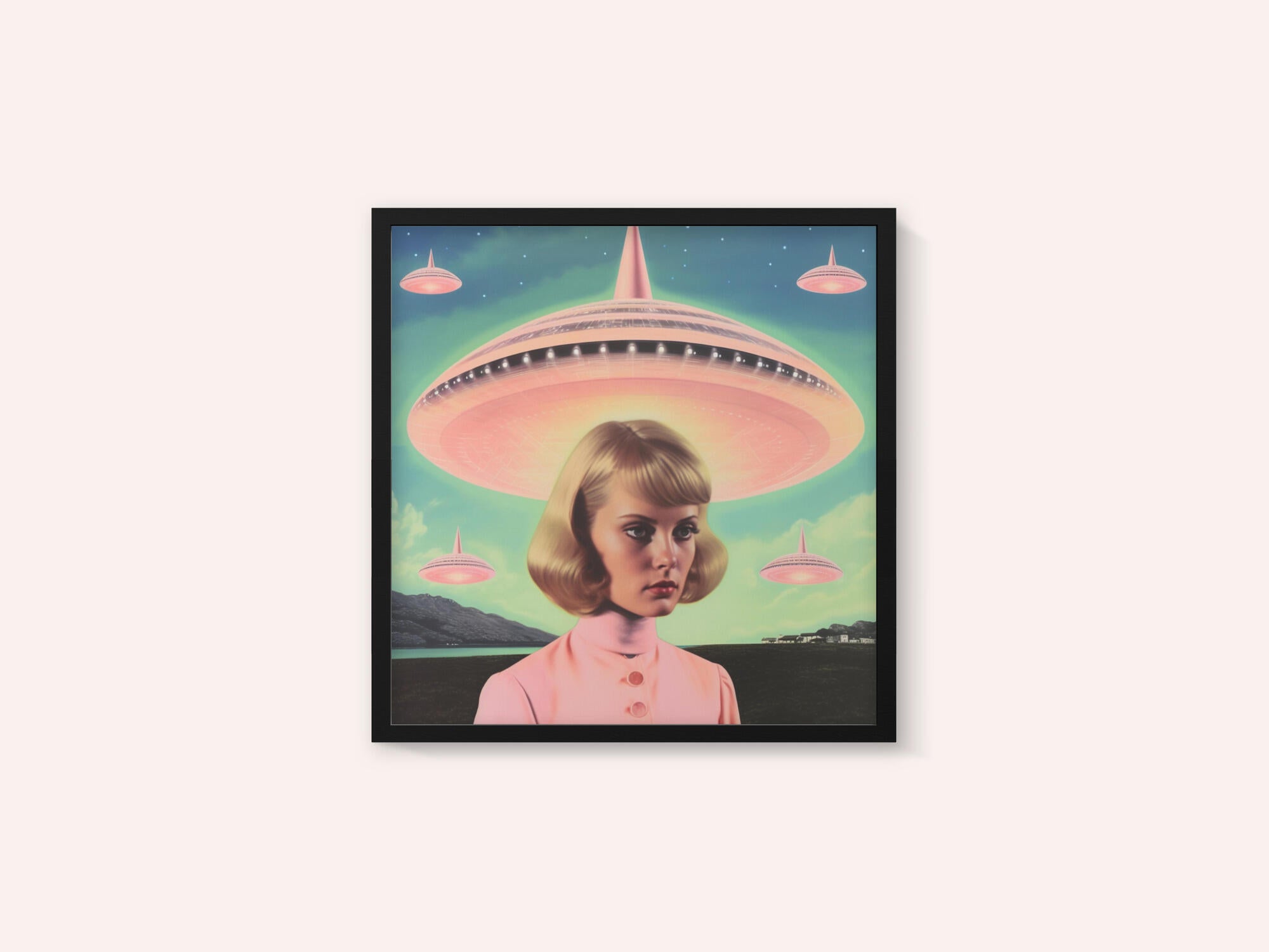 UFO Barbie Collage Art