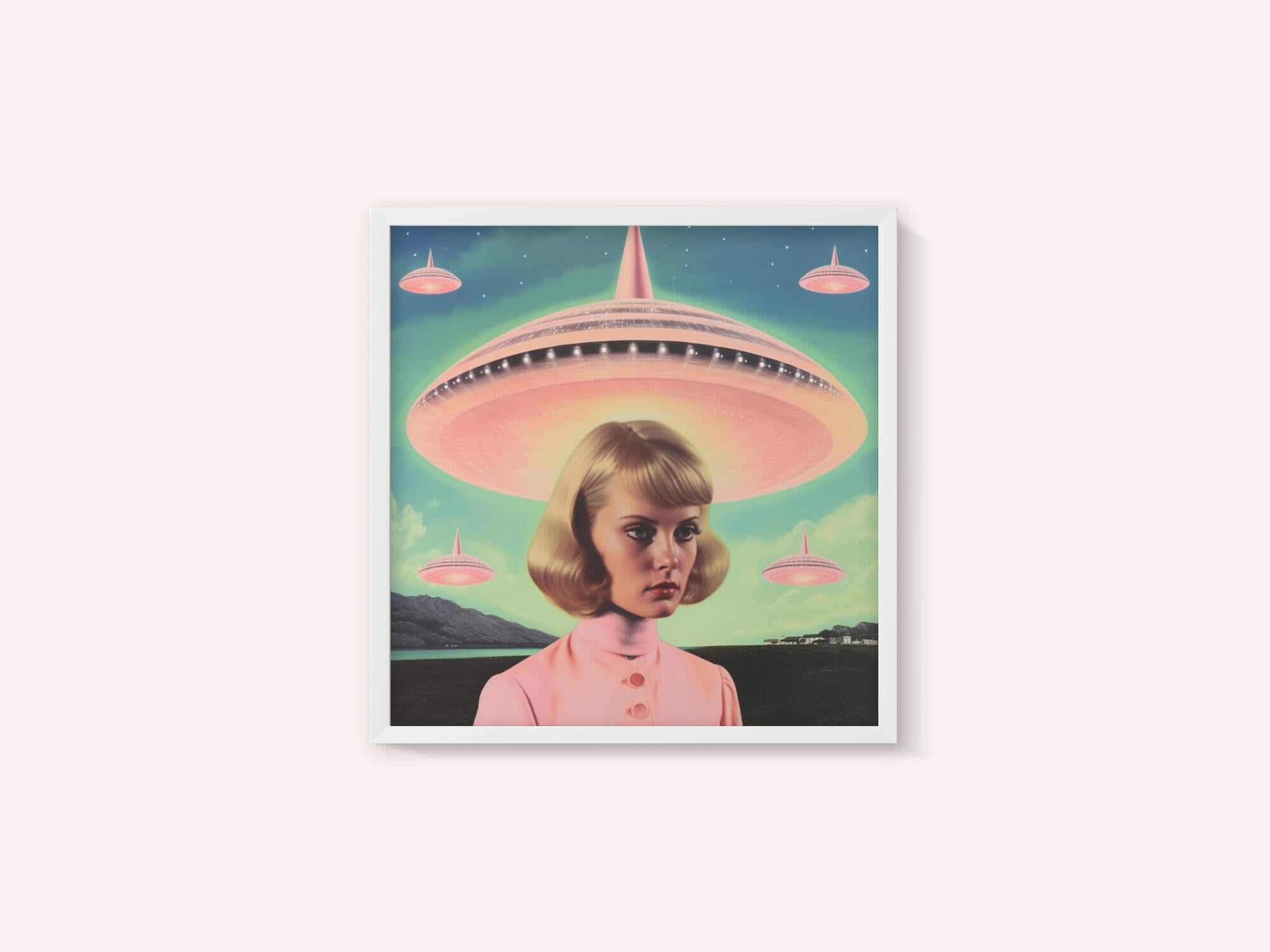 UFO Barbie Collage Art