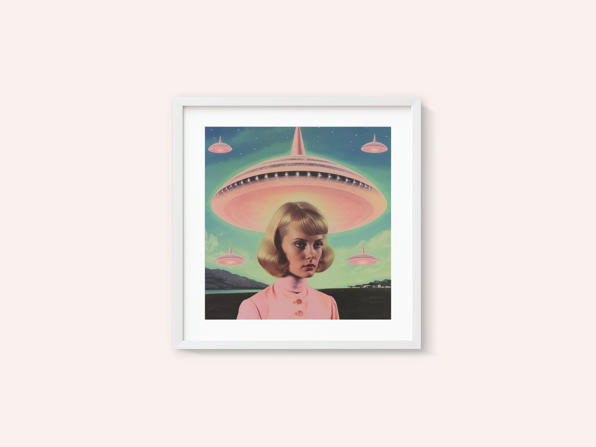 UFO Barbie Collage Art