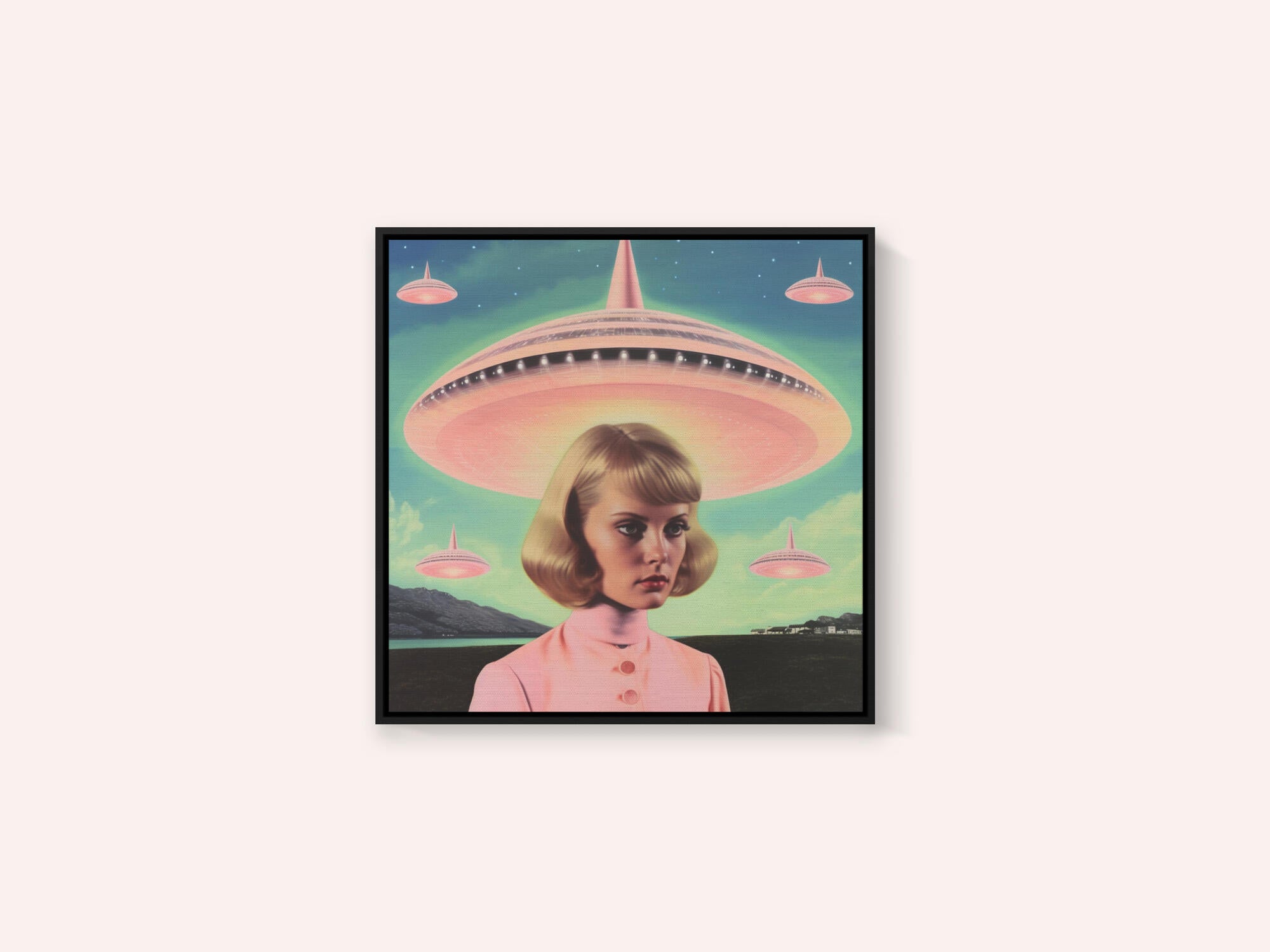 UFO Barbie Collage Art
