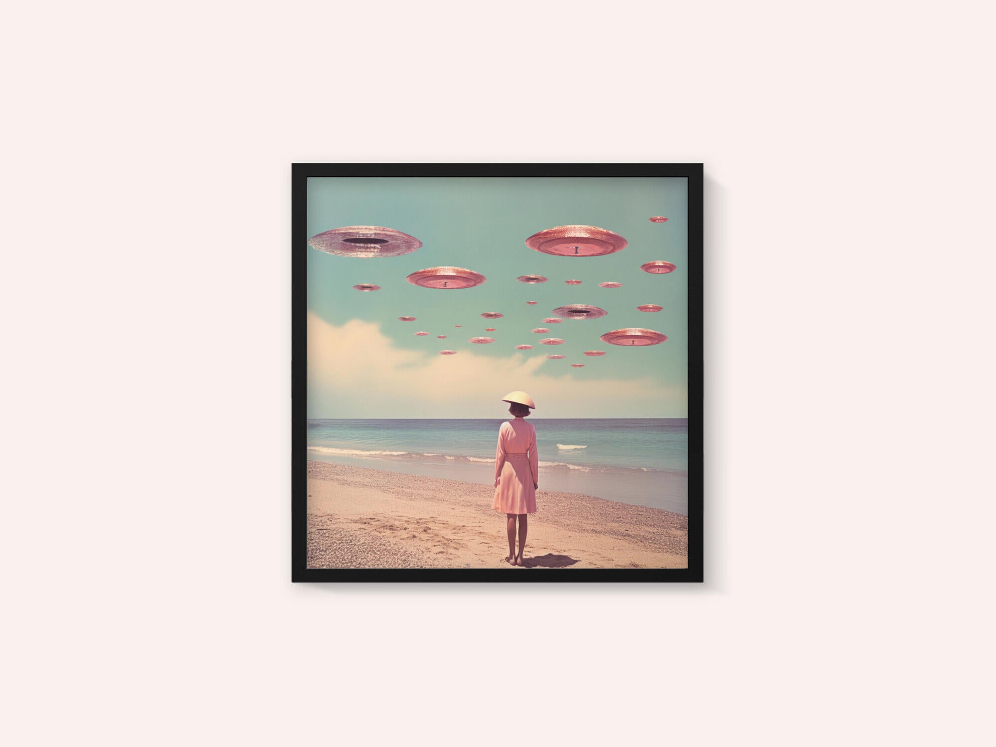 Space Beach Collage Art