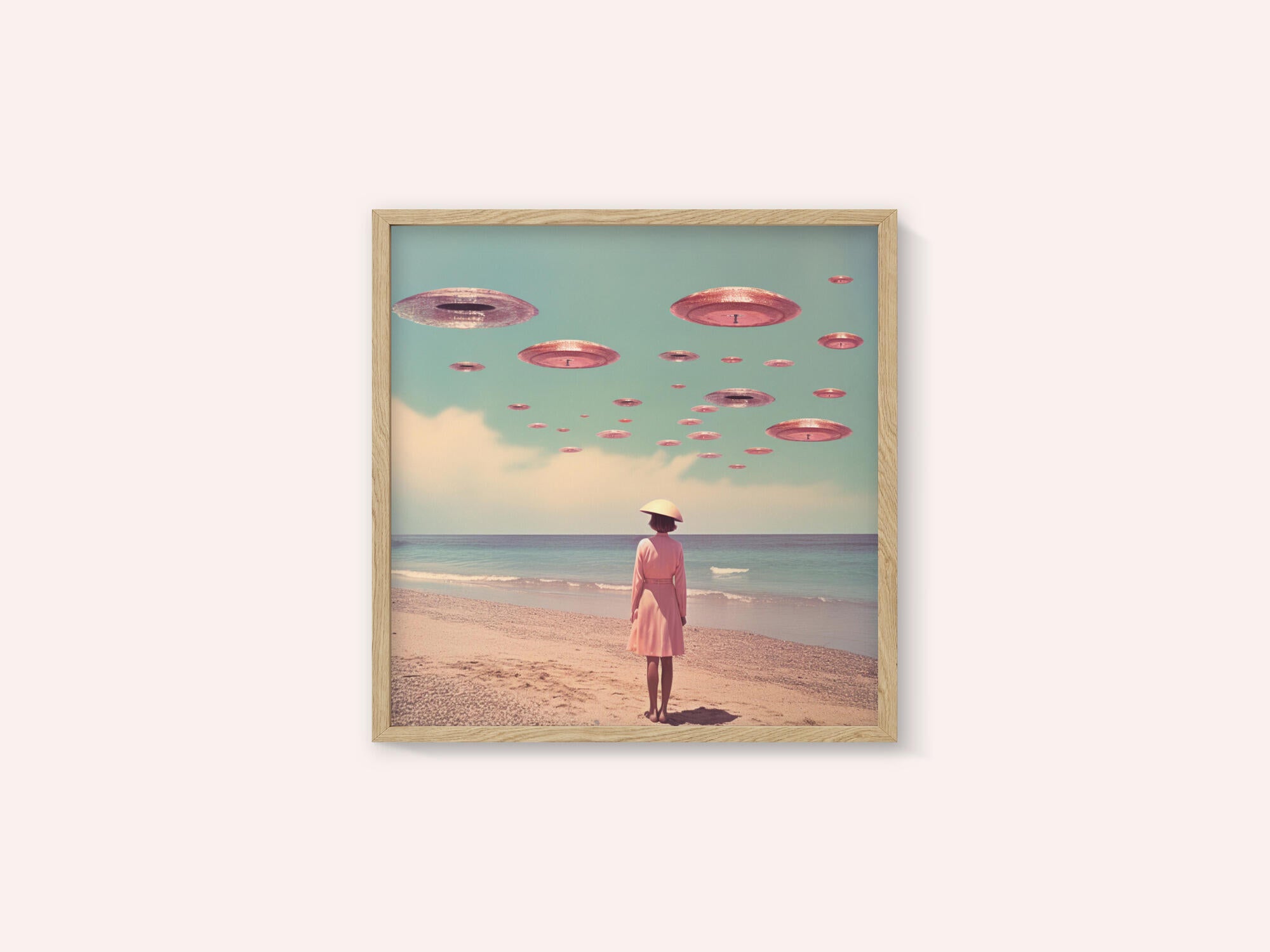 Space Beach Collage Art
