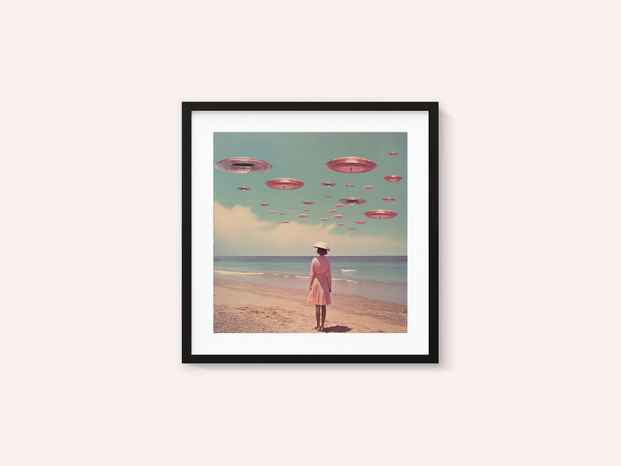 Space Beach Collage Art