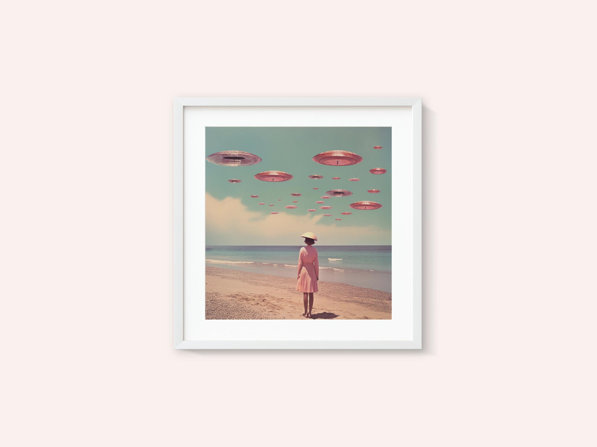 Space Beach Collage Art