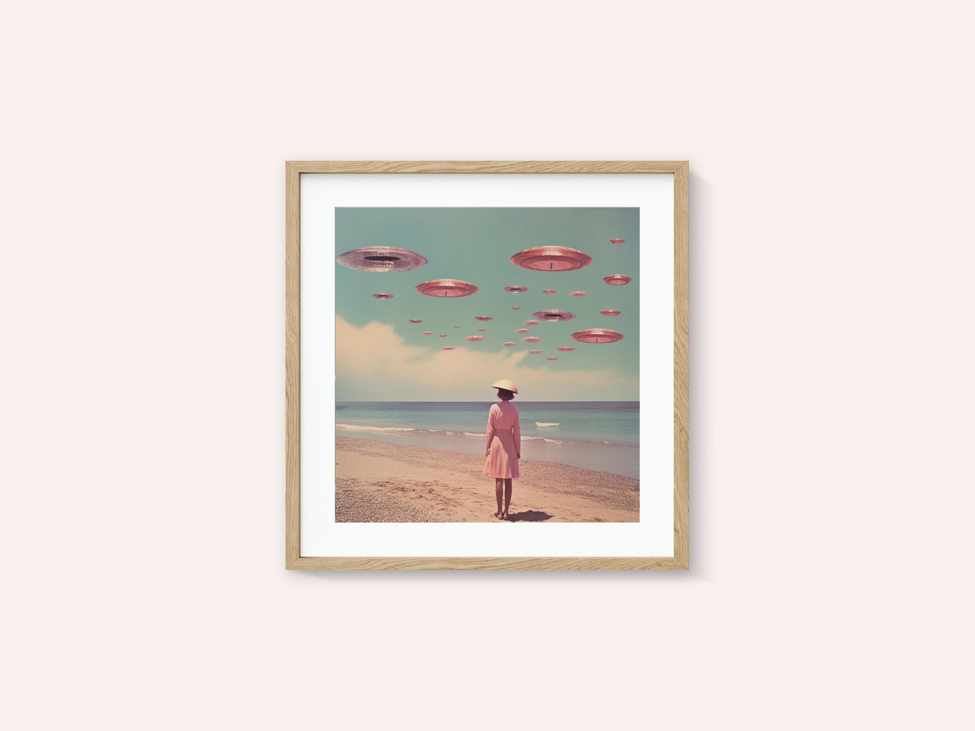 Space Beach Collage Art
