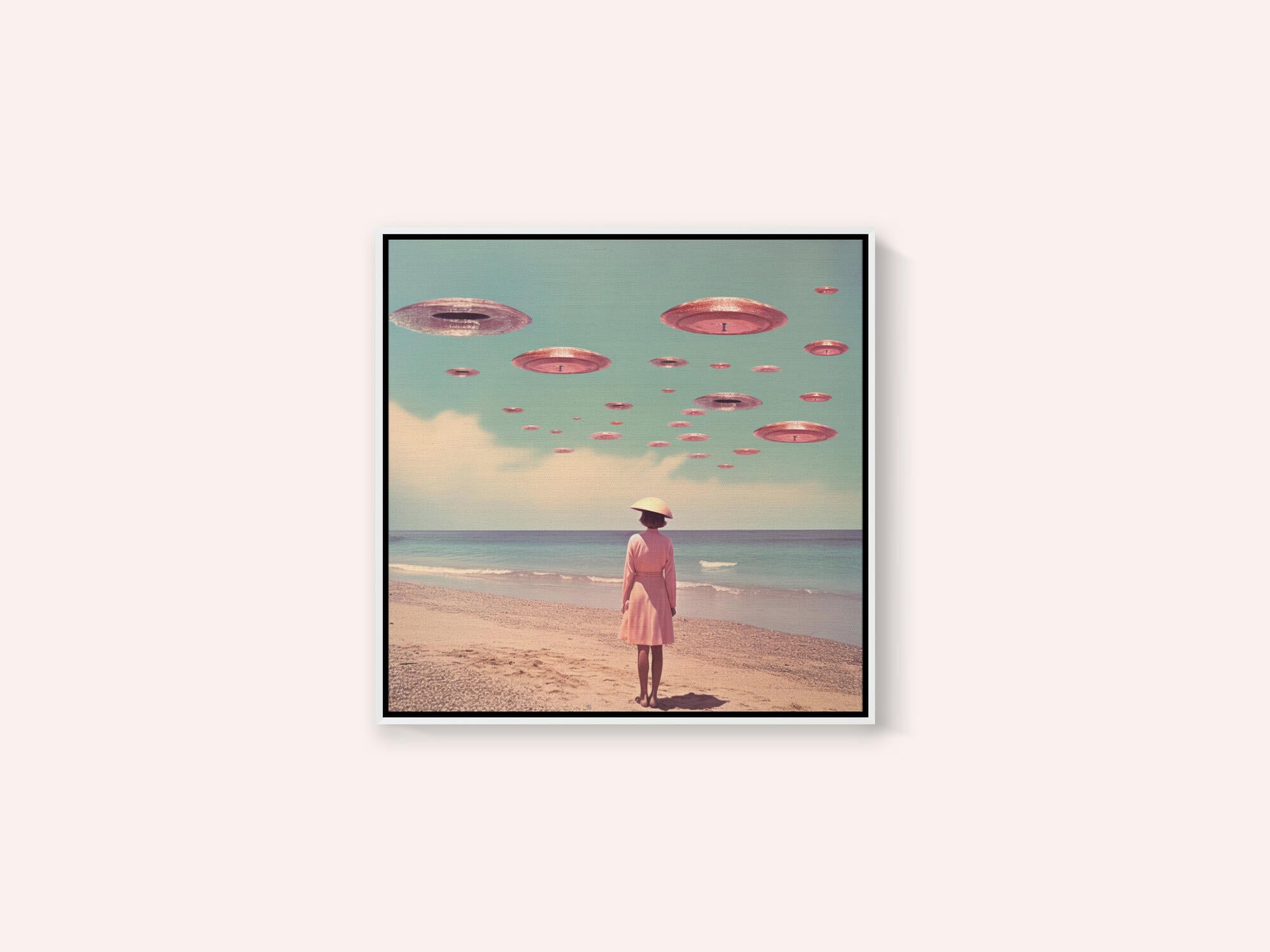 Space Beach Collage Art