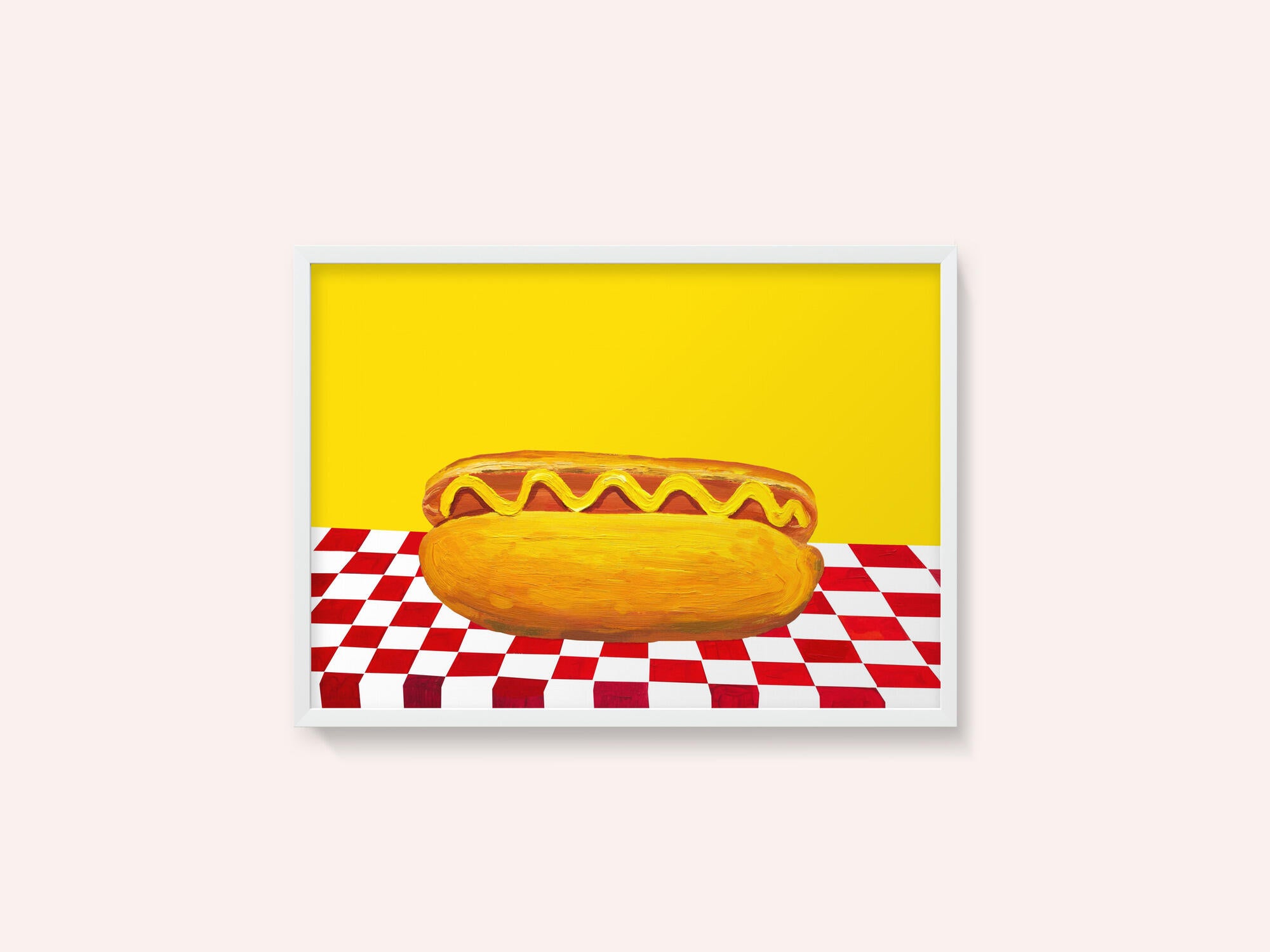 Hot Dog With Mustard Red Check Yellow