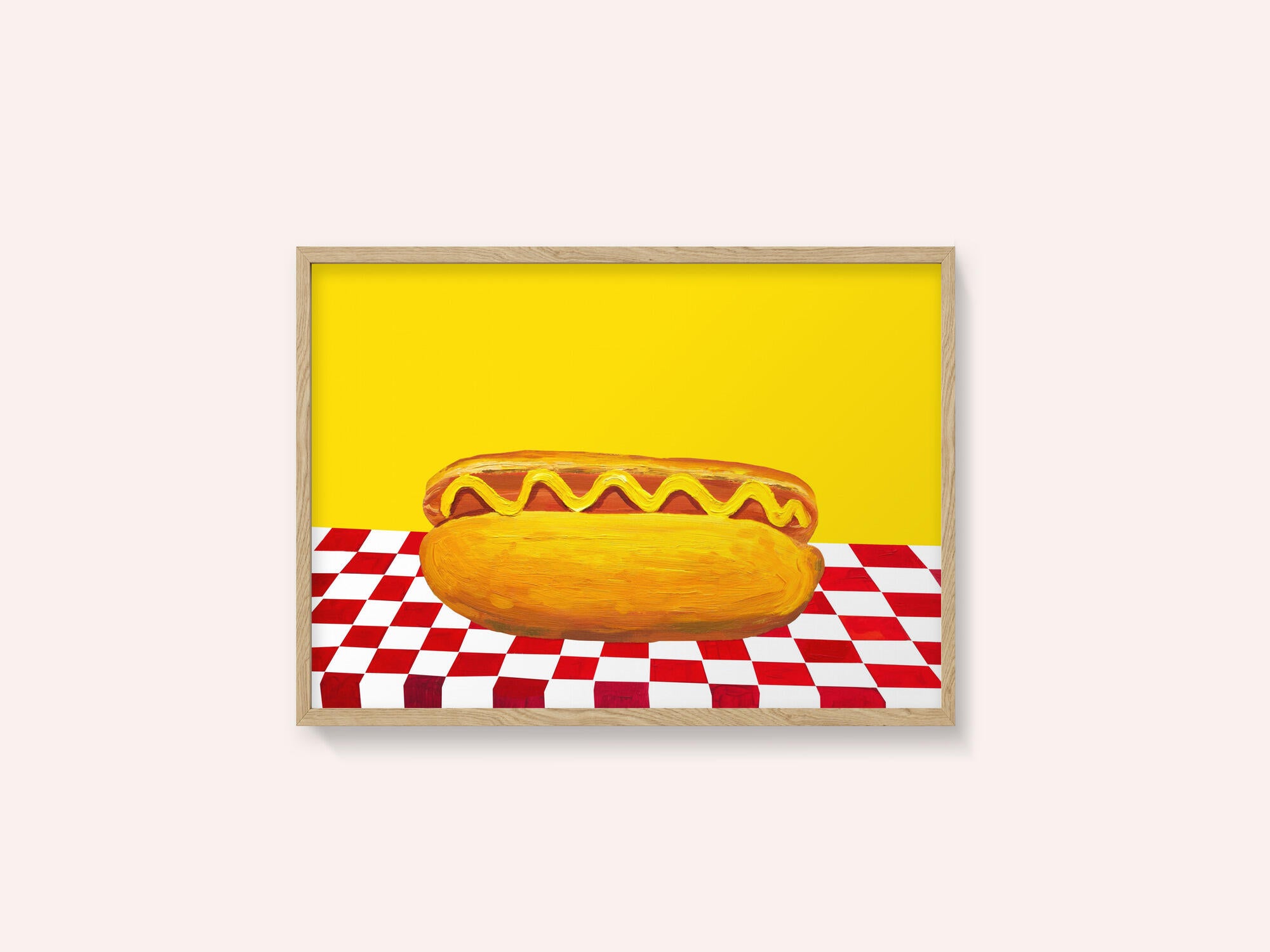 Hot Dog With Mustard Red Check Yellow