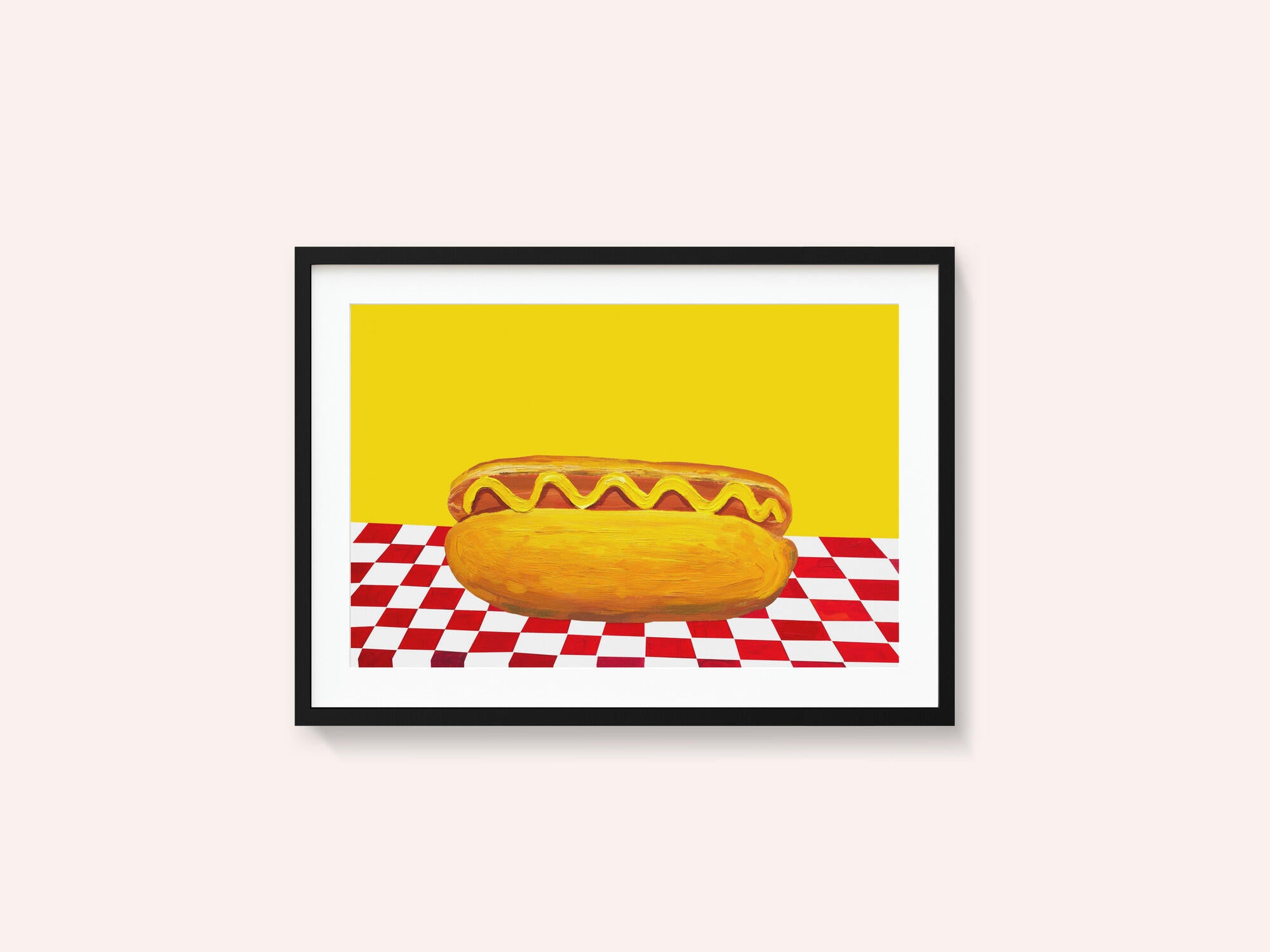 Hot Dog With Mustard Red Check Yellow