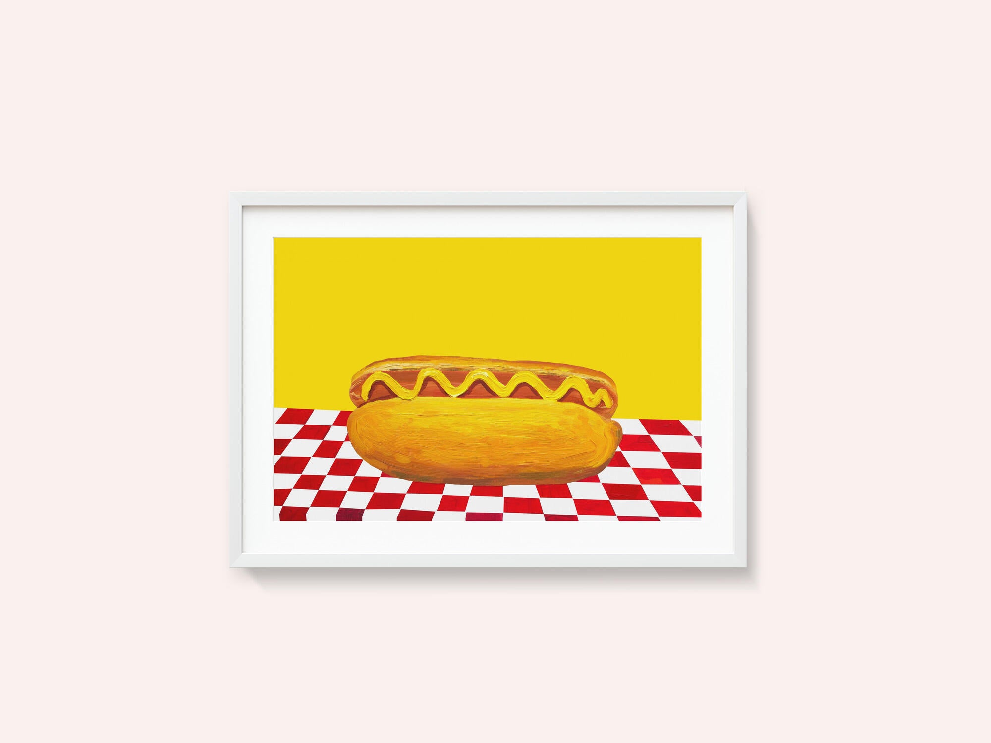 Hot Dog With Mustard Red Check Yellow