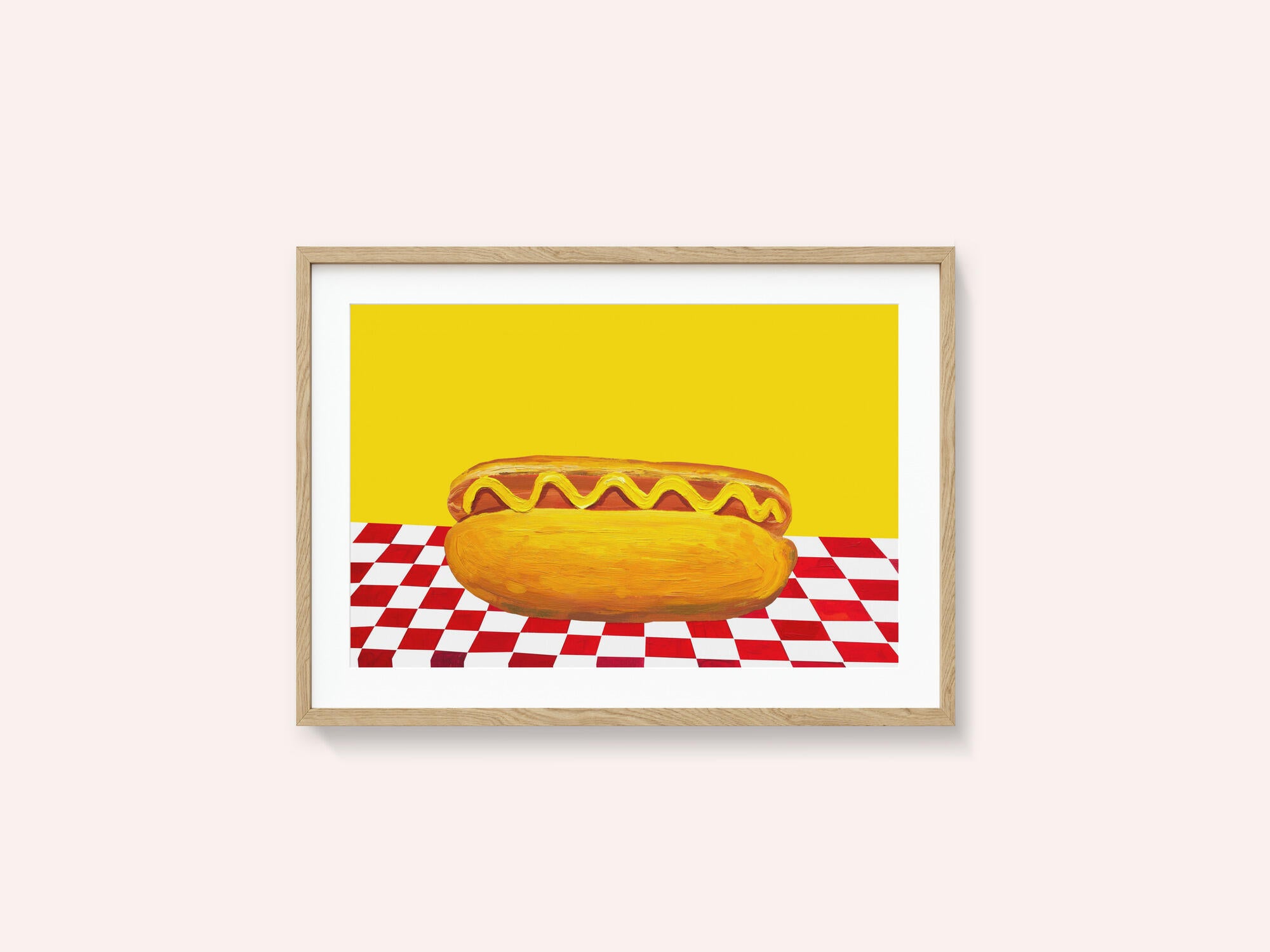 Hot Dog With Mustard Red Check Yellow