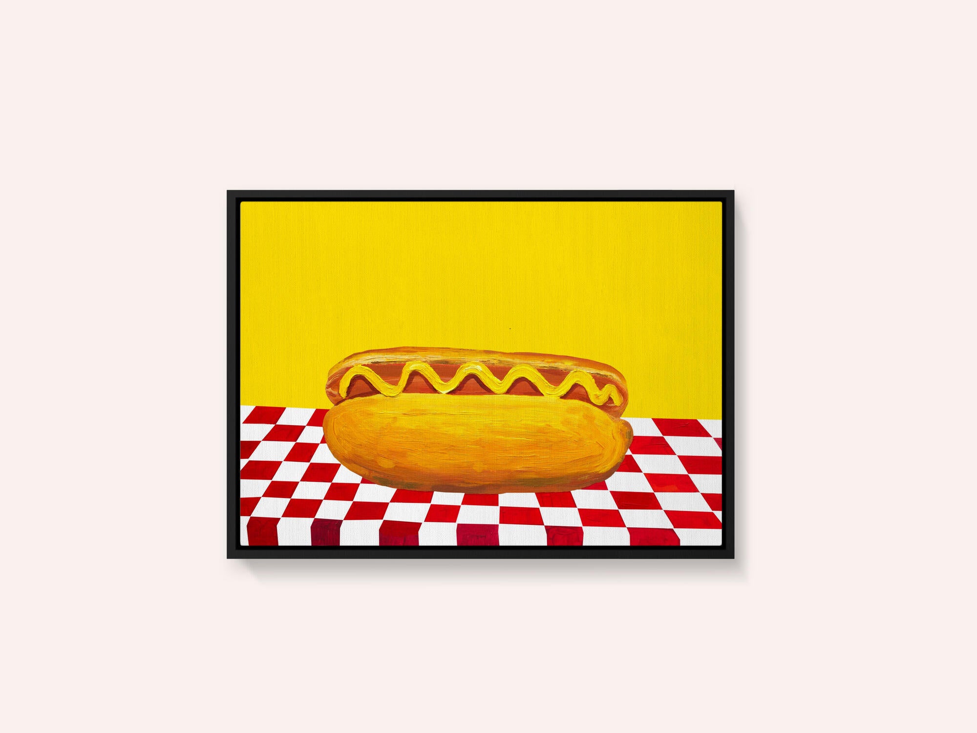Hot Dog With Mustard Red Check Yellow