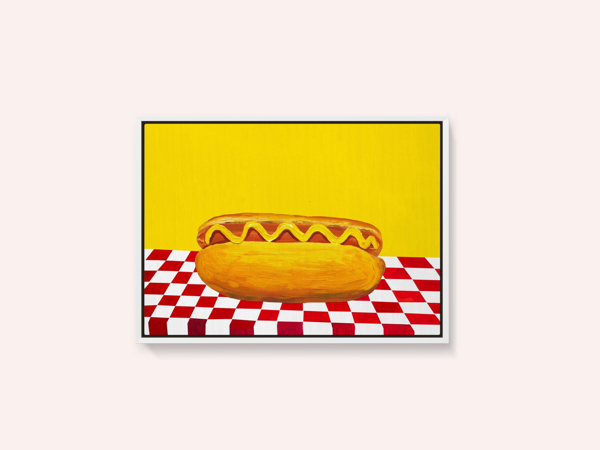 Hot Dog With Mustard Red Check Yellow