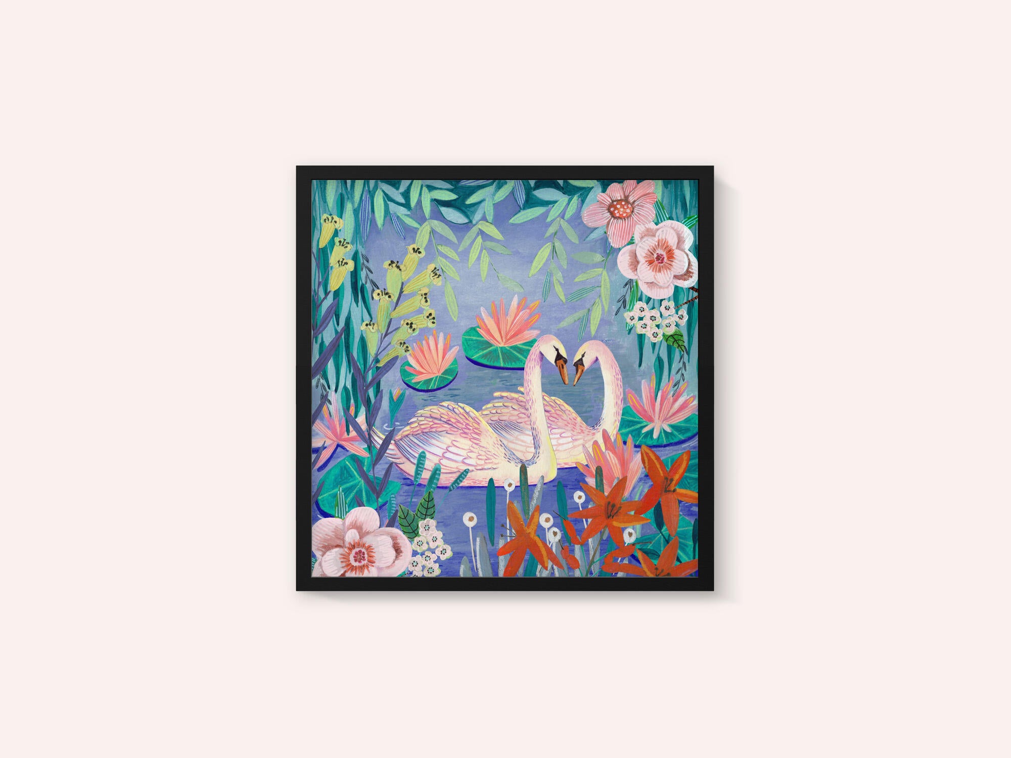 Swans swimming in the pound