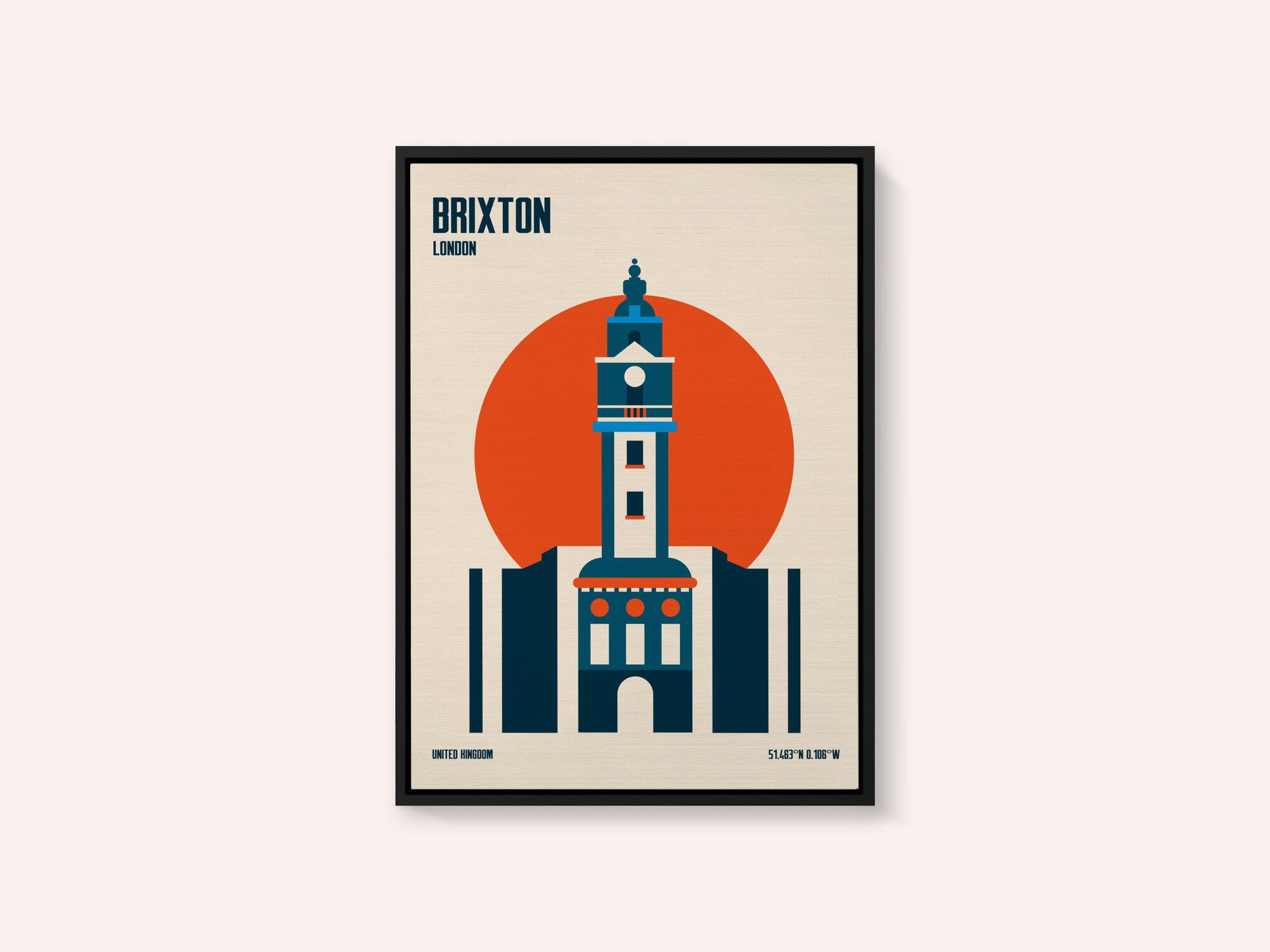 Brixton Tower Retro Travel Print