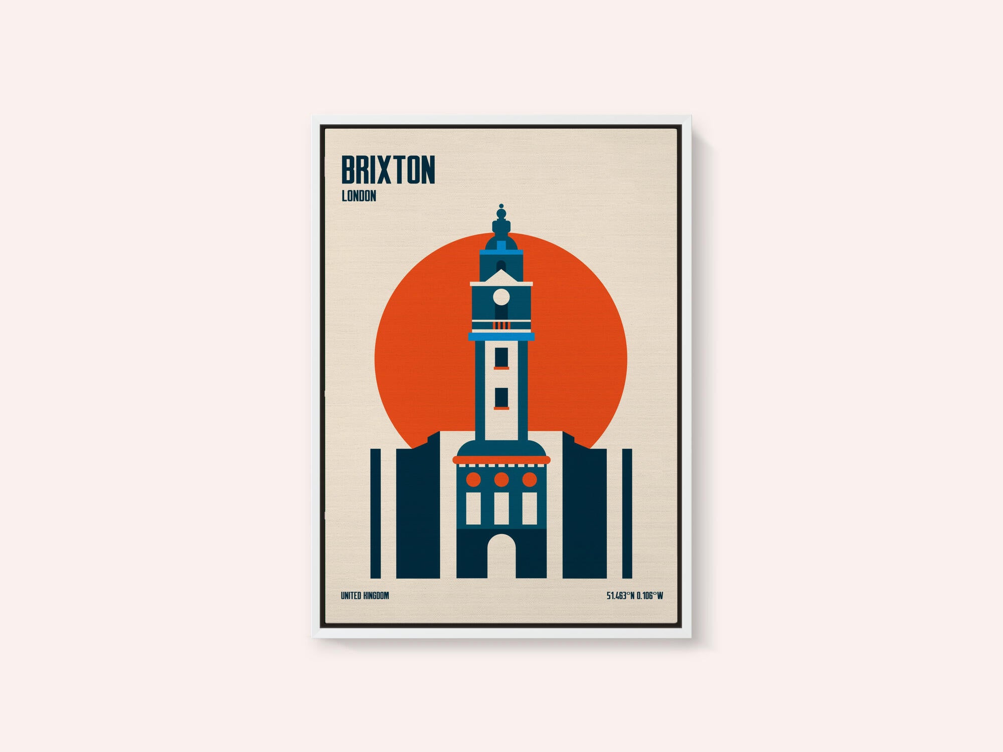Brixton Tower Retro Travel Print