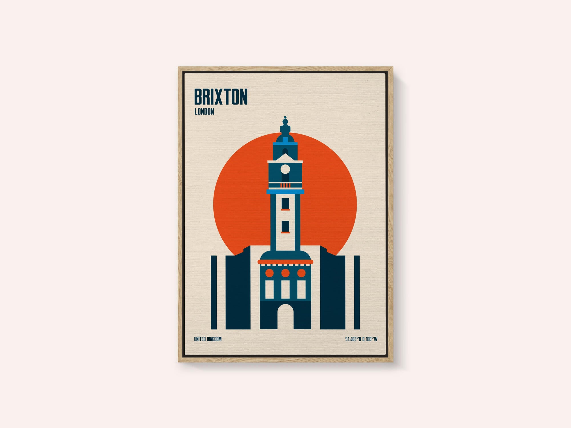 Brixton Tower Retro Travel Print