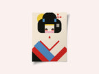 Geisha Girl Geometric Illustration
