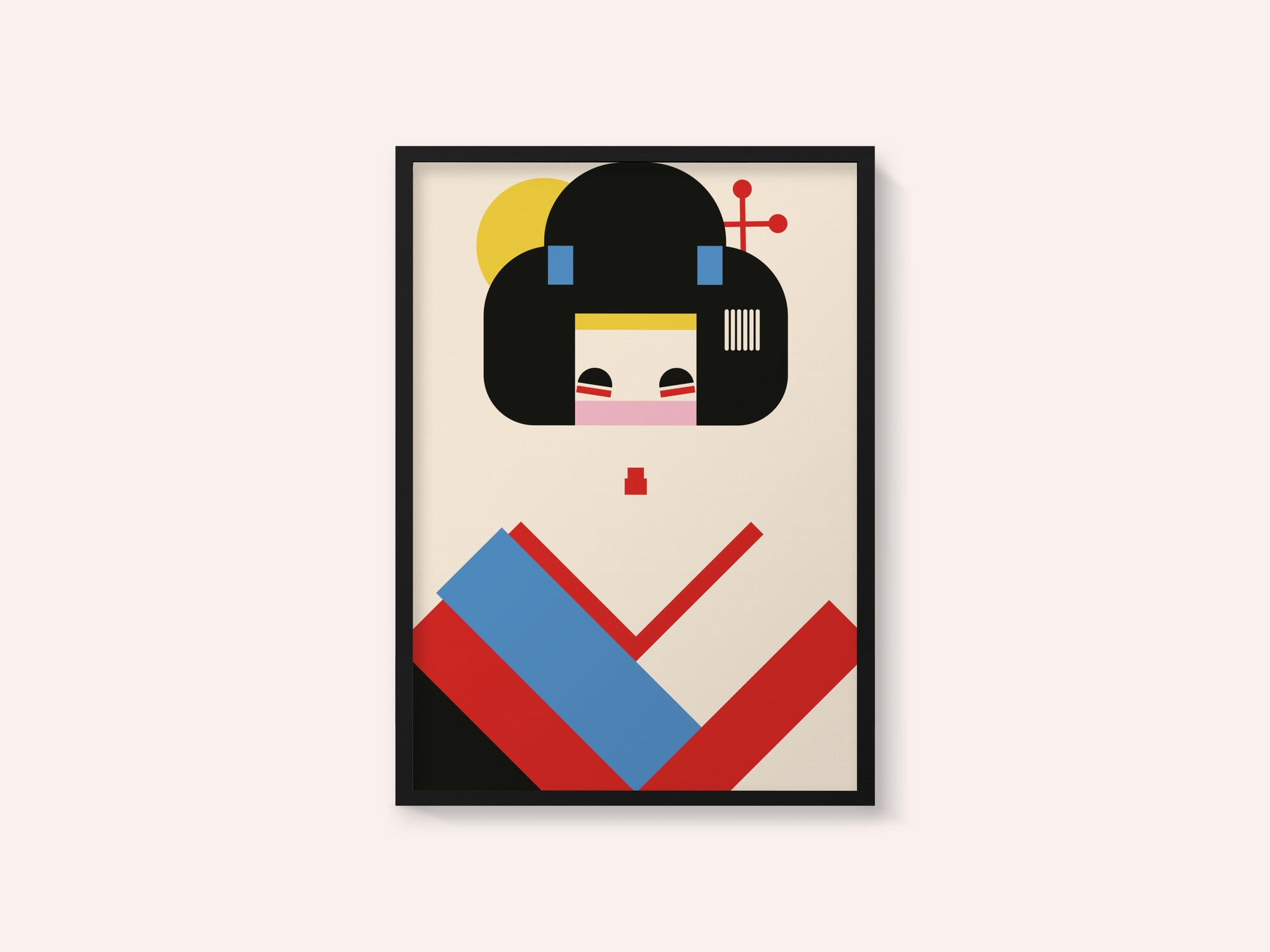 Geisha Girl Geometric Illustration
