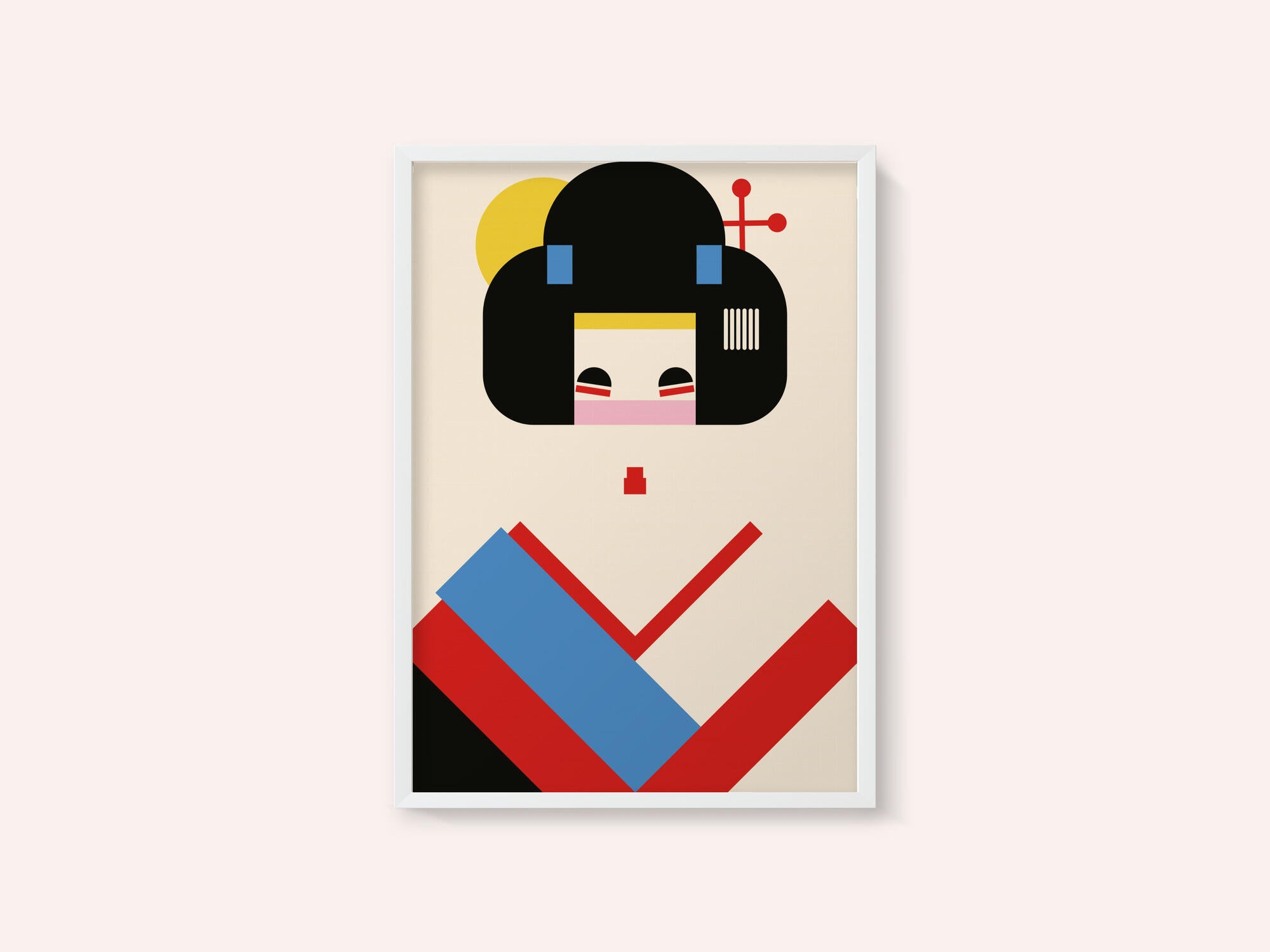 Geisha Girl Geometric Illustration