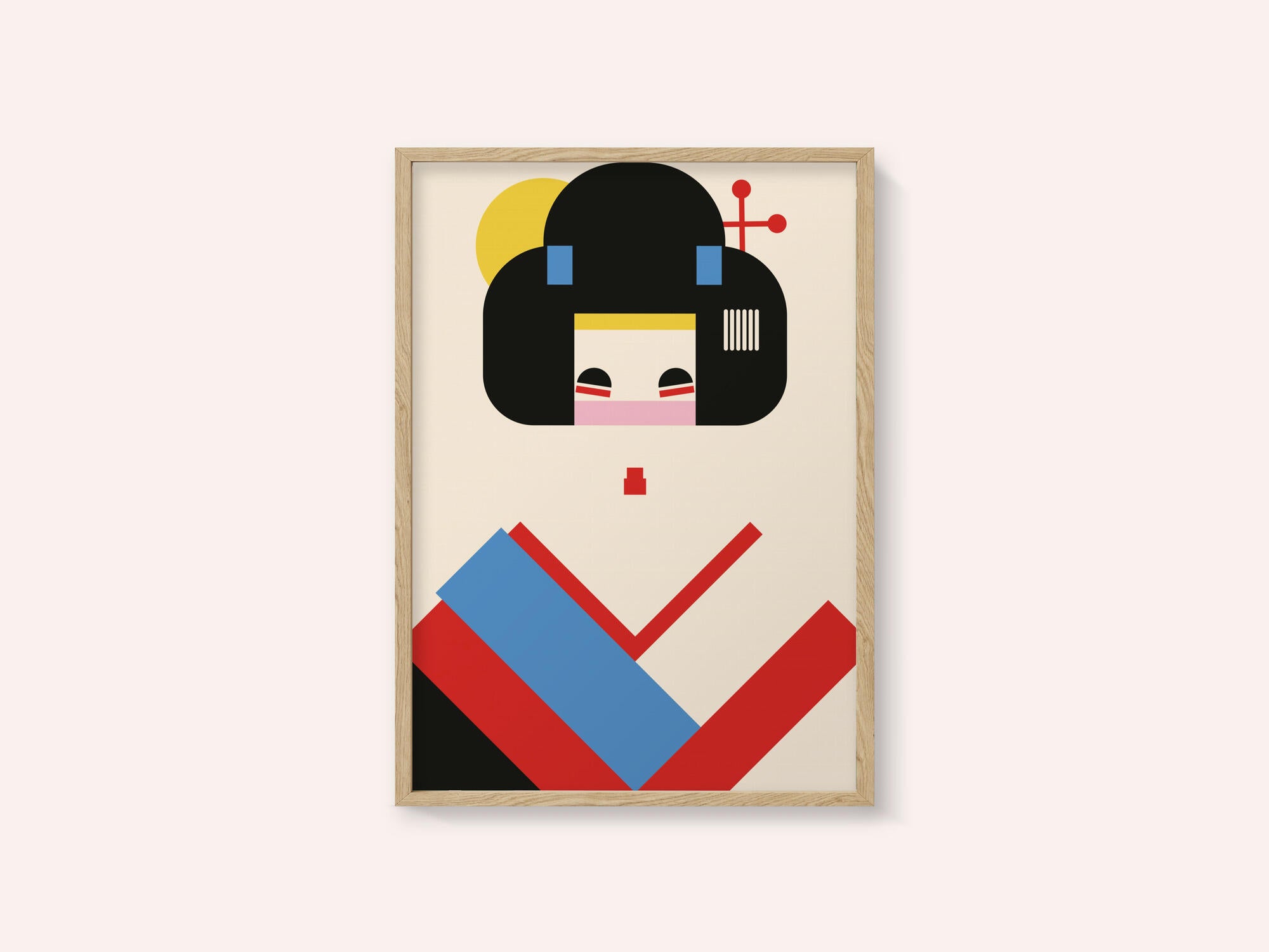 Geisha Girl Geometric Illustration