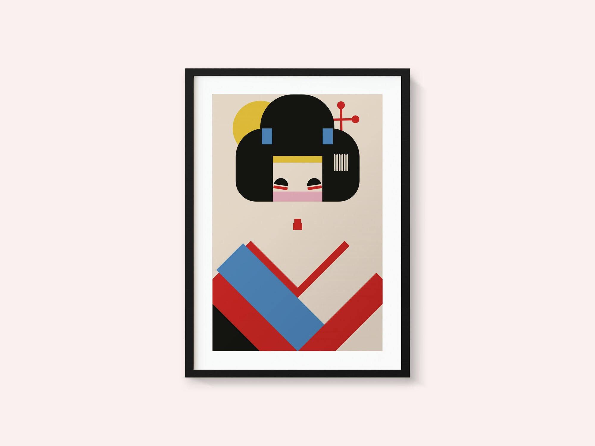 Geisha Girl Geometric Illustration