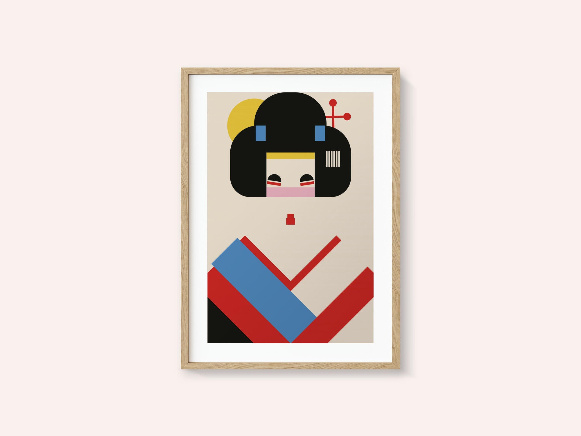 Geisha Girl Geometric Illustration