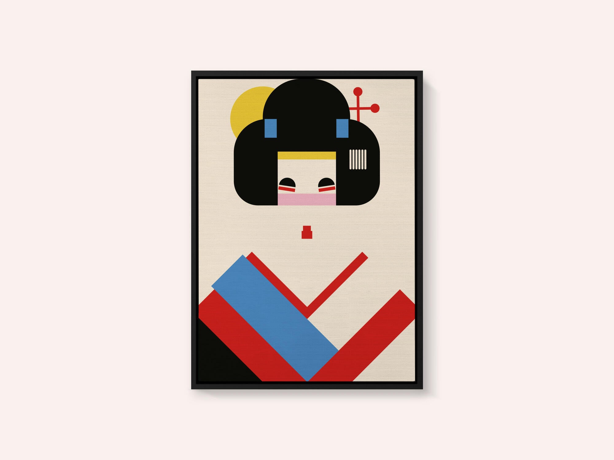 Geisha Girl Geometric Illustration