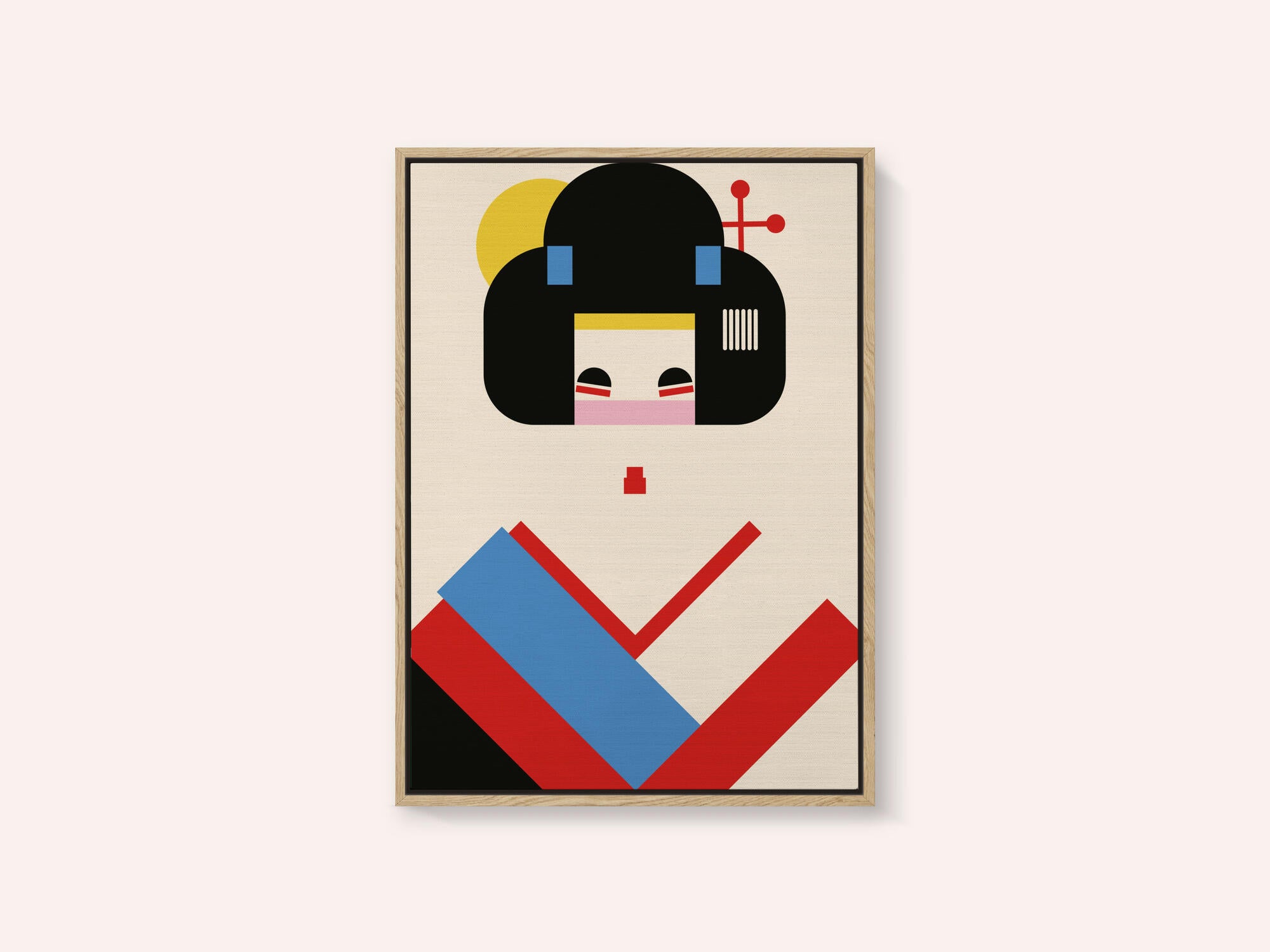 Geisha Girl Geometric Illustration