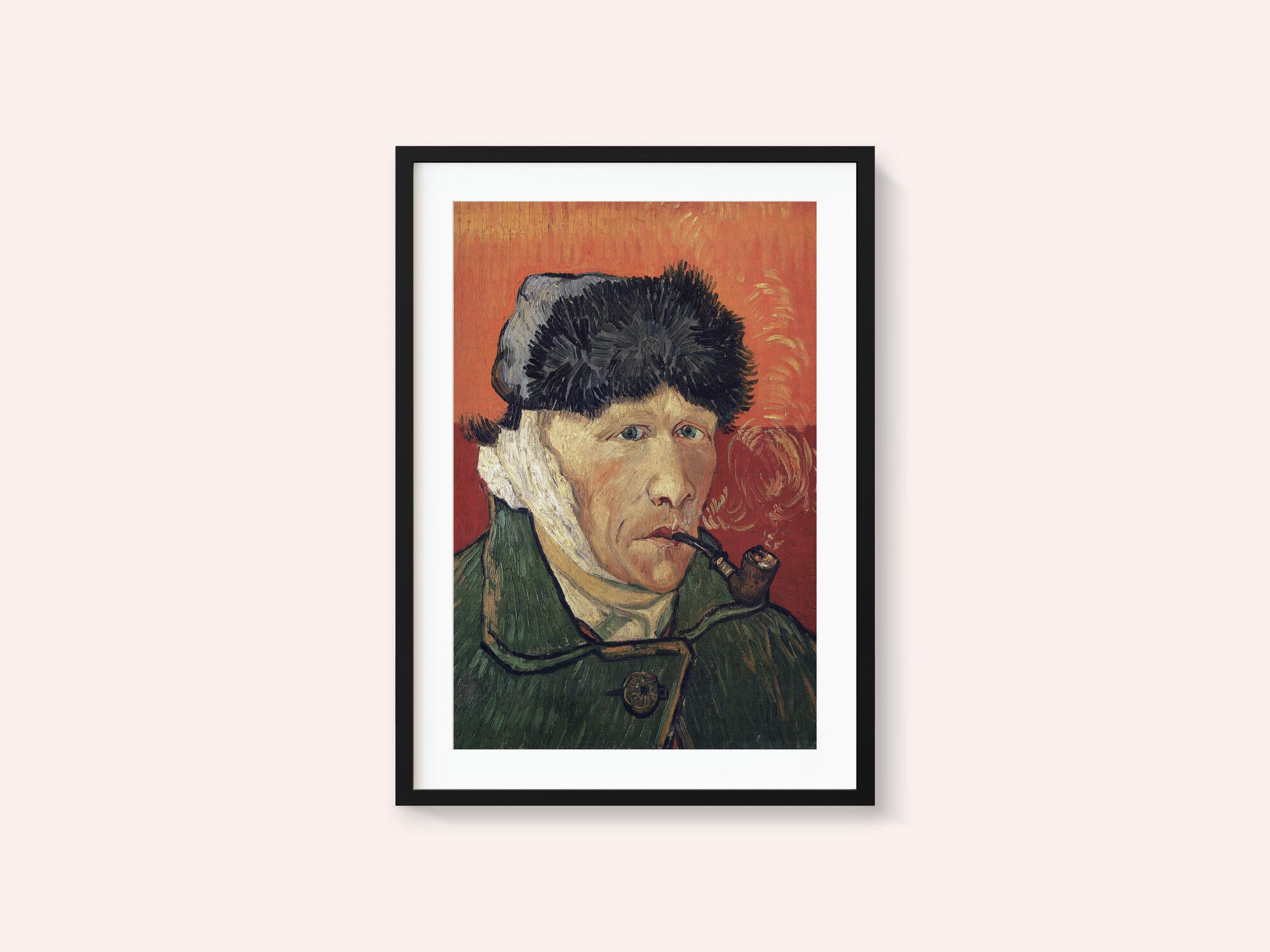 Vincent Van Gogh's Self Portrait With Bandaged Ear and Pipe (1889)