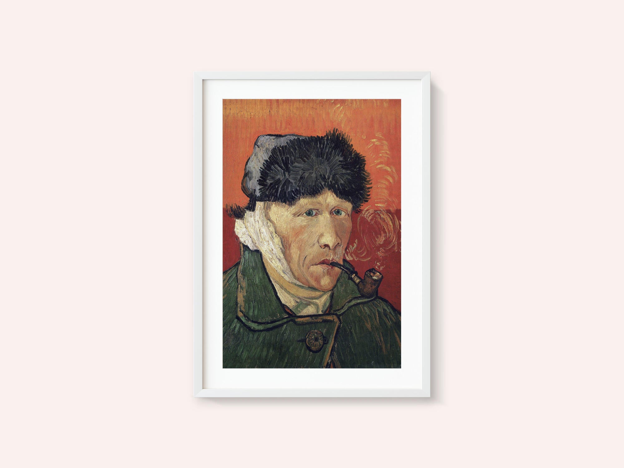 Vincent Van Gogh's Self Portrait With Bandaged Ear and Pipe (1889)