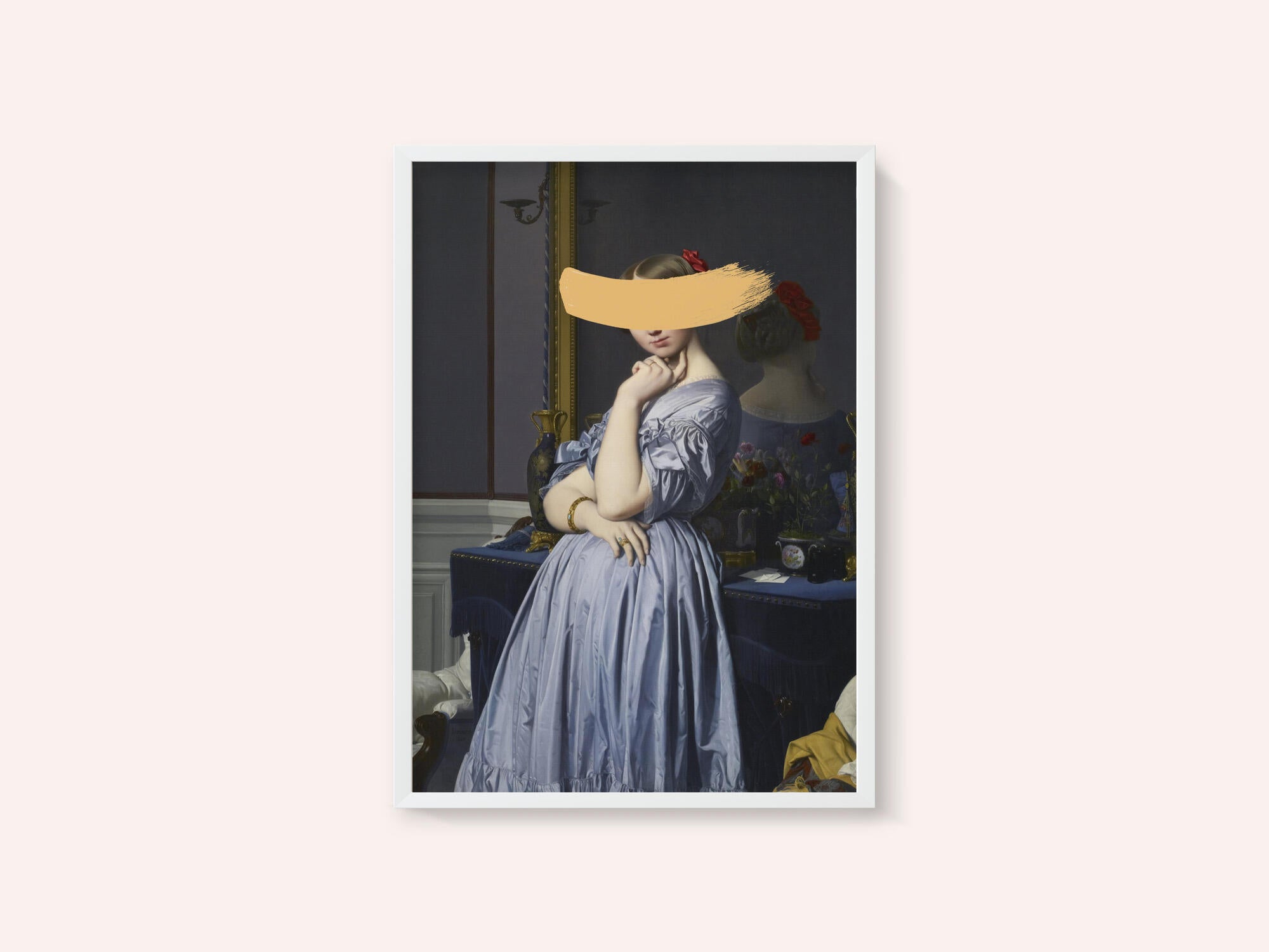Classic Oil Painting and Yellow Splash