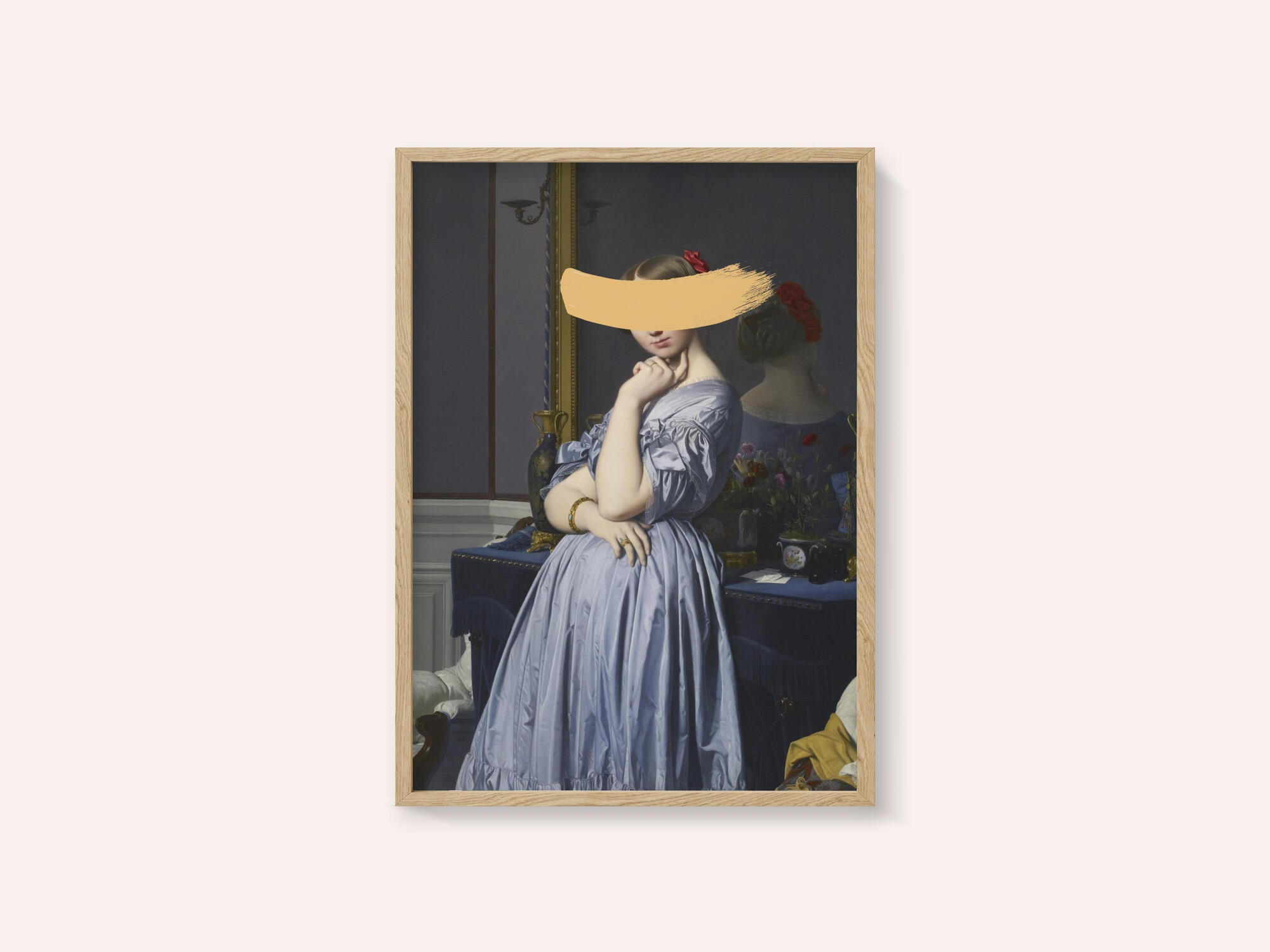 Classic Oil Painting and Yellow Splash