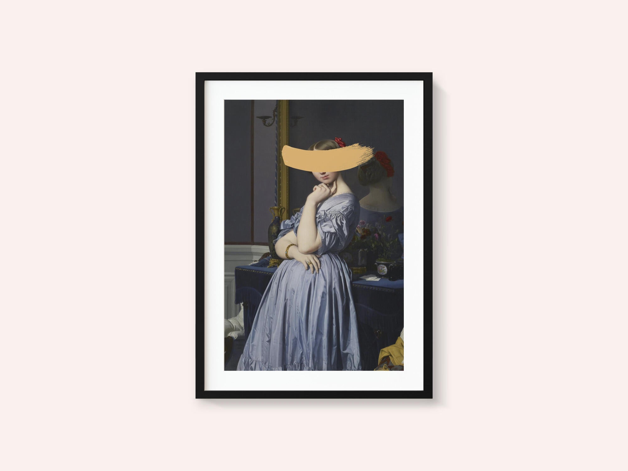 Classic Oil Painting and Yellow Splash