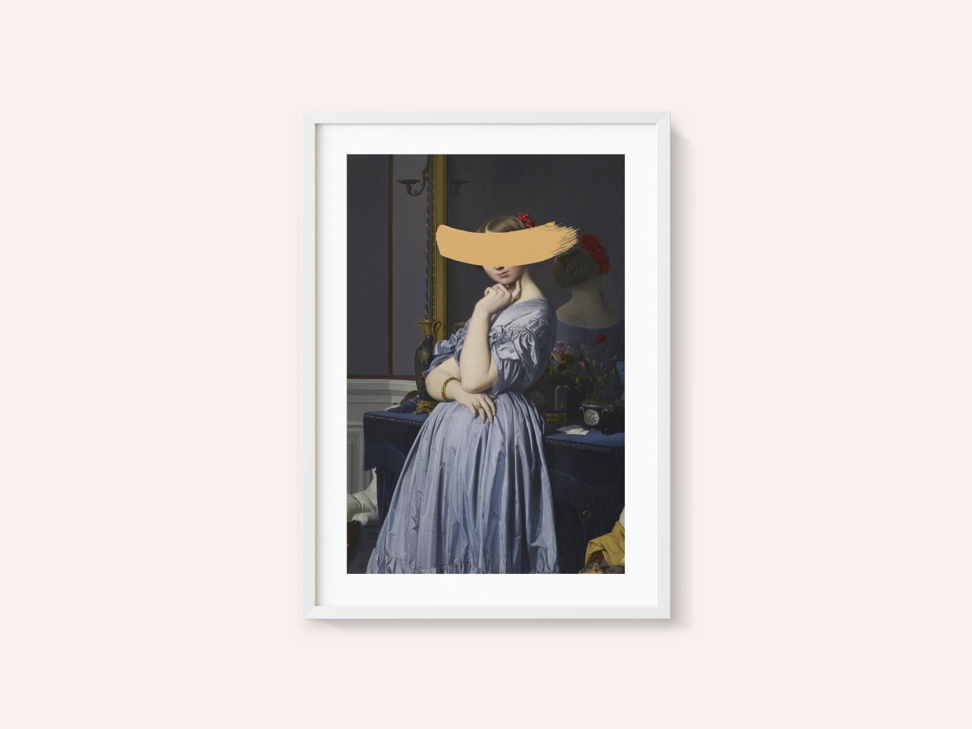 Classic Oil Painting and Yellow Splash