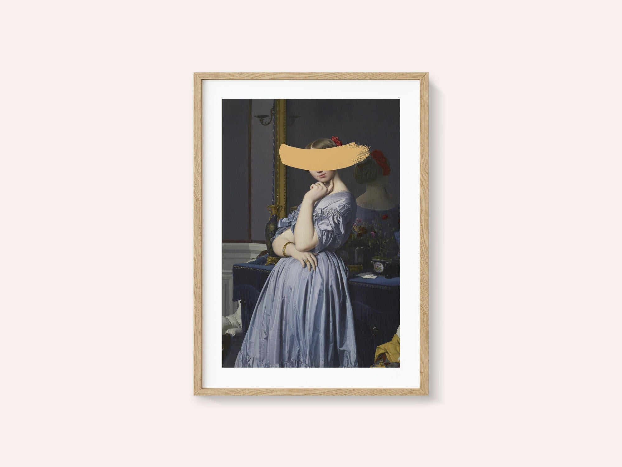 Classic Oil Painting and Yellow Splash