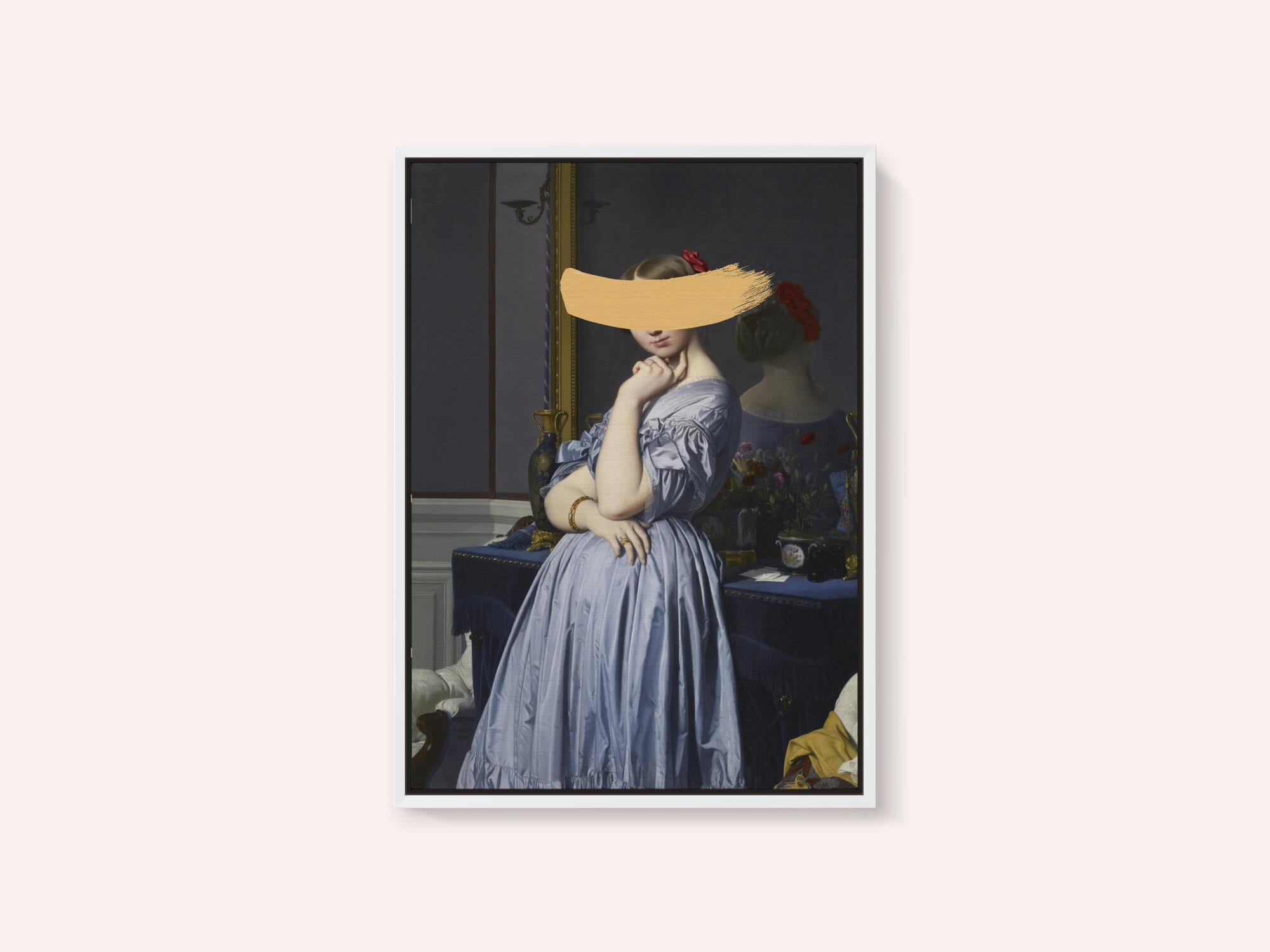 Classic Oil Painting and Yellow Splash
