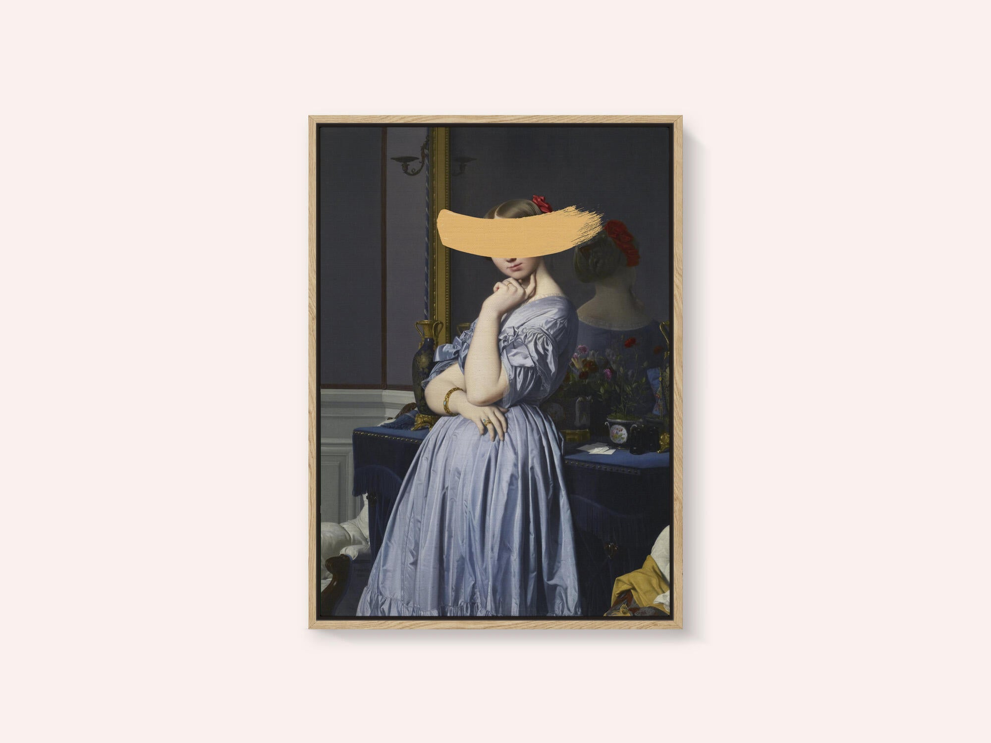 Classic Oil Painting and Yellow Splash
