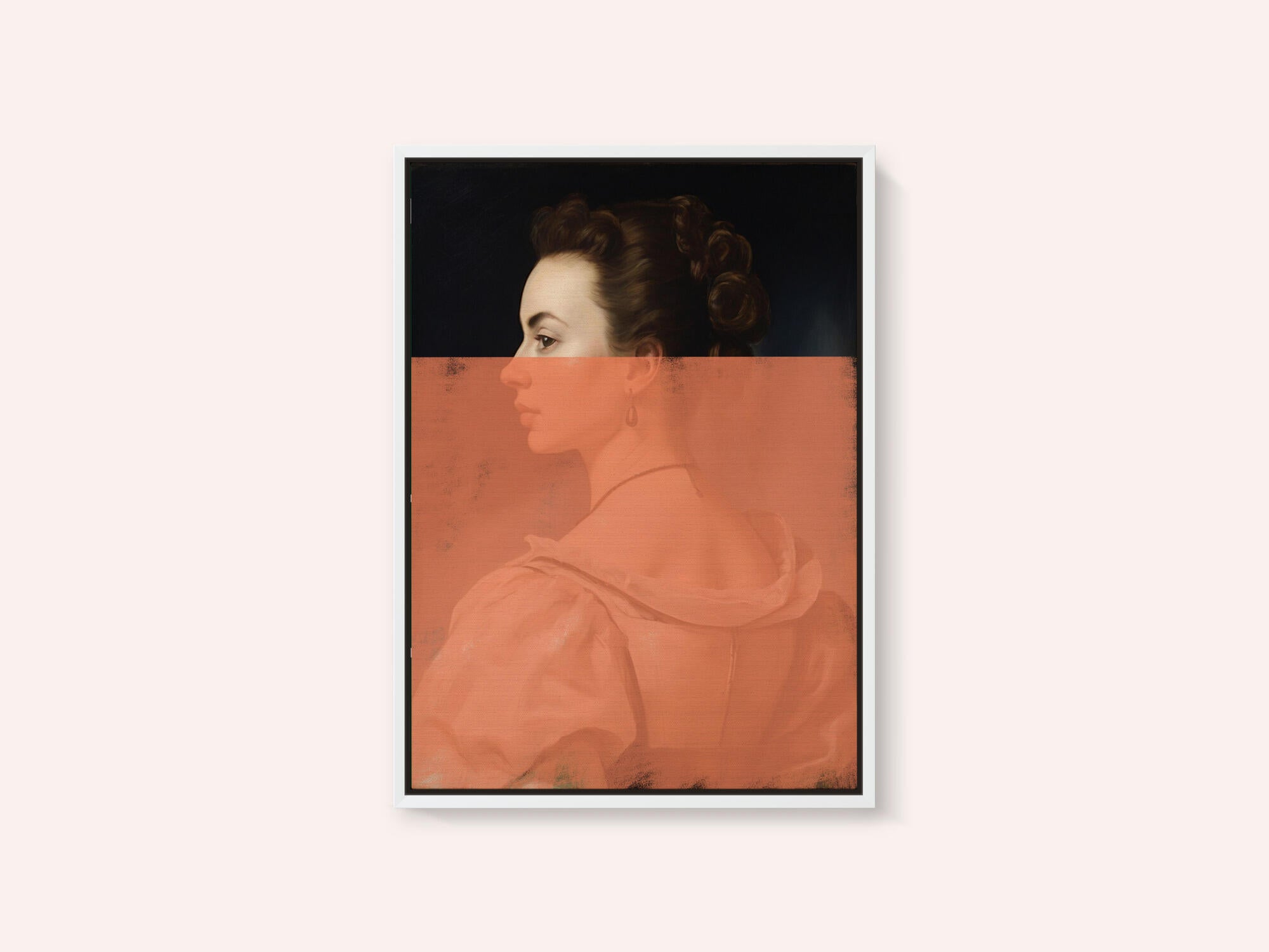 Altered Portrait of Woman Orange Modern Art