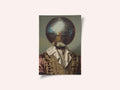 DiscoHead King  / Altered Collage Art