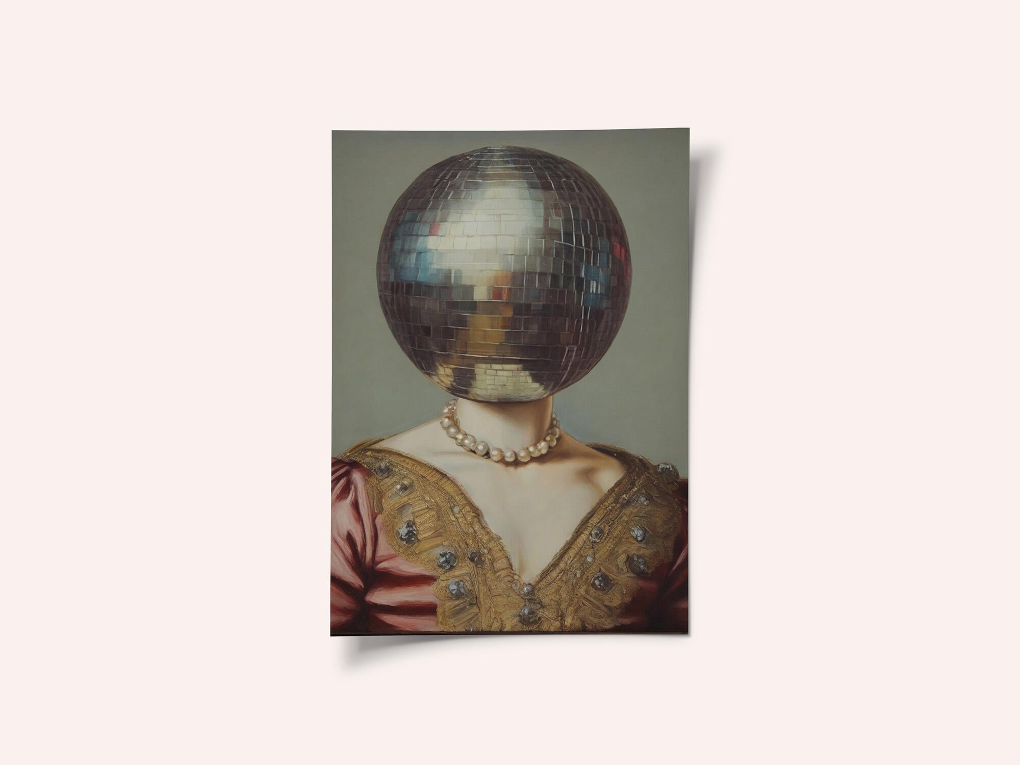 DiscoHead Queen / Altered Collage Art