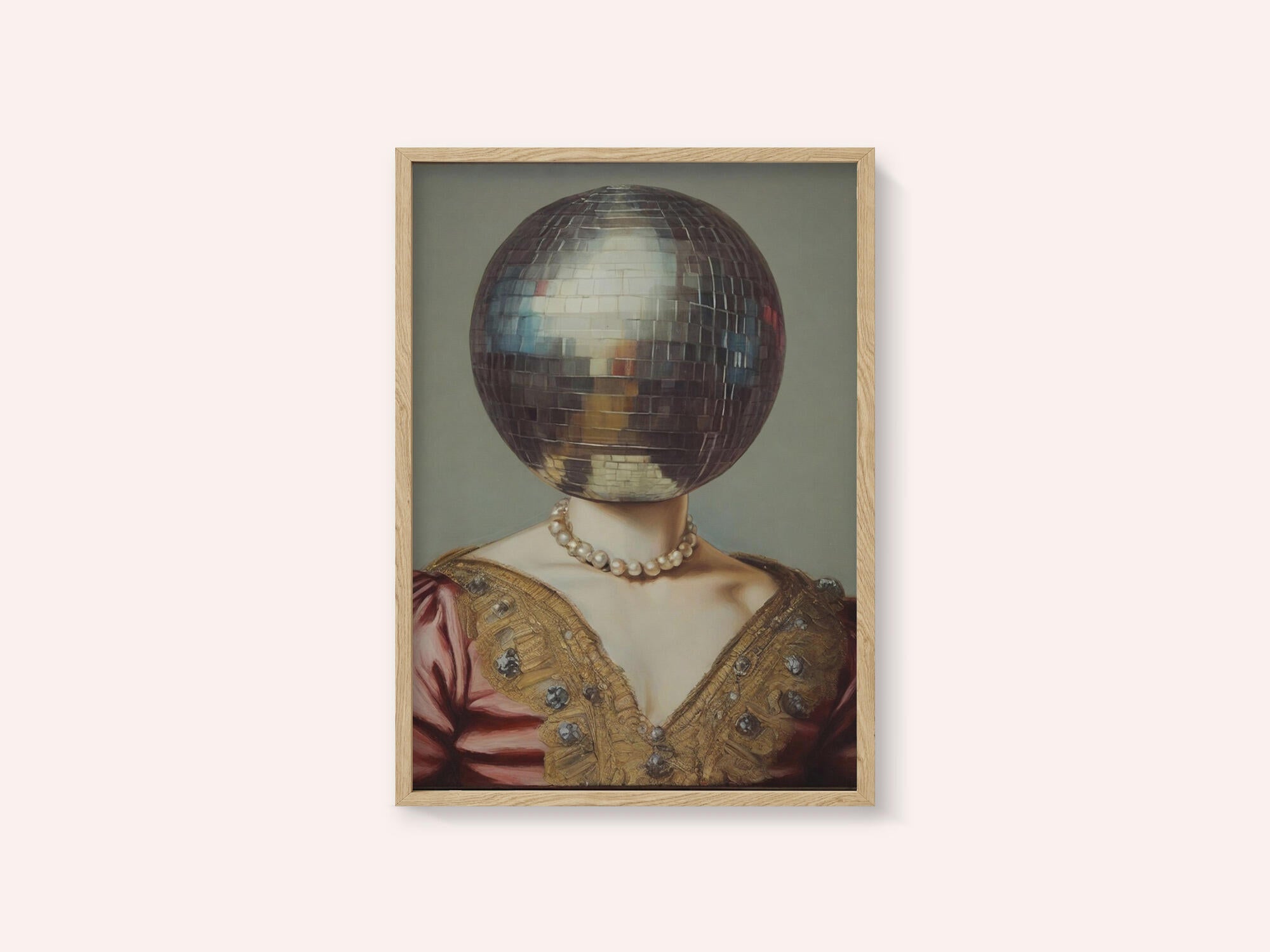 DiscoHead Queen / Altered Collage Art