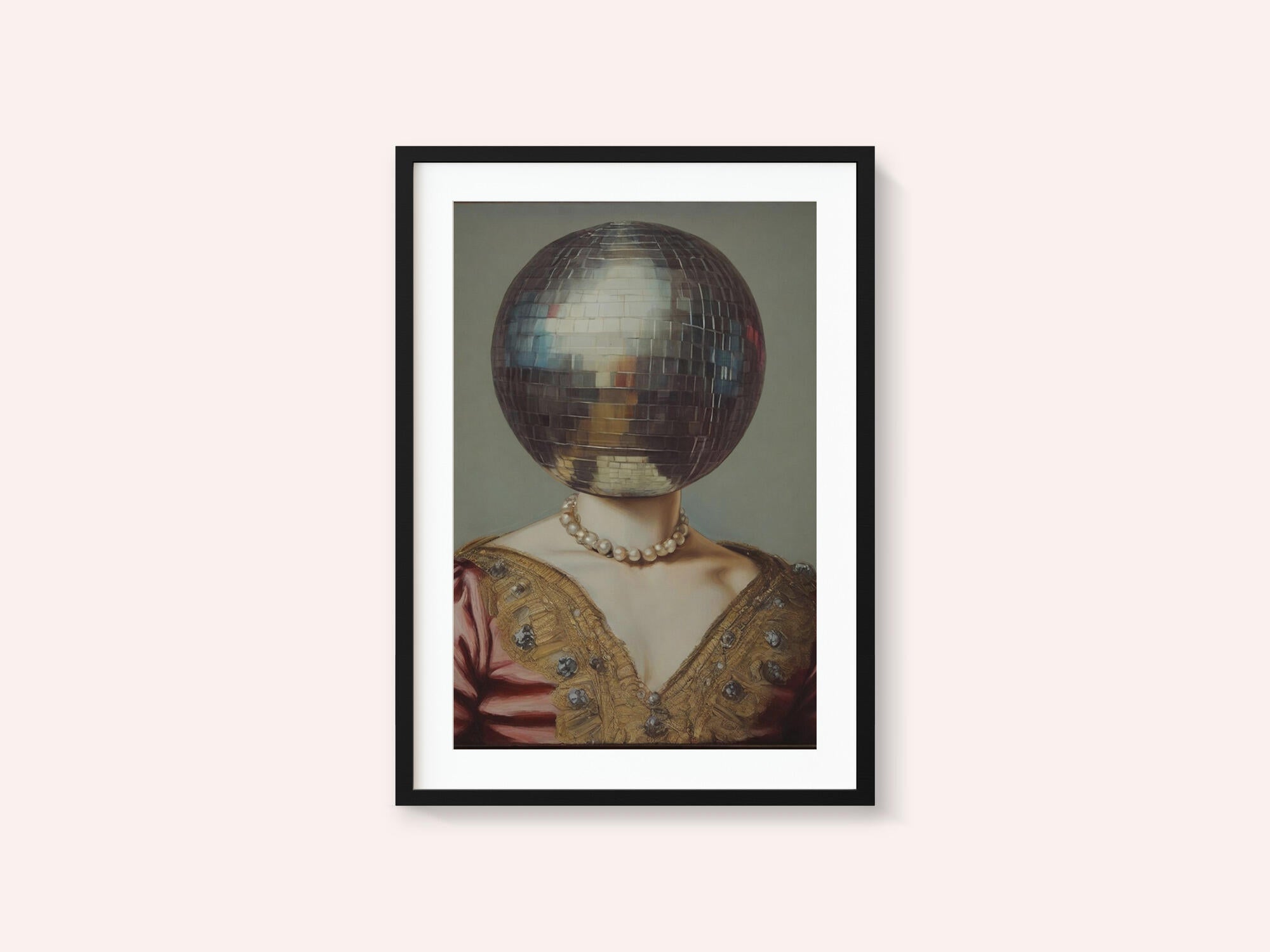 DiscoHead Queen / Altered Collage Art