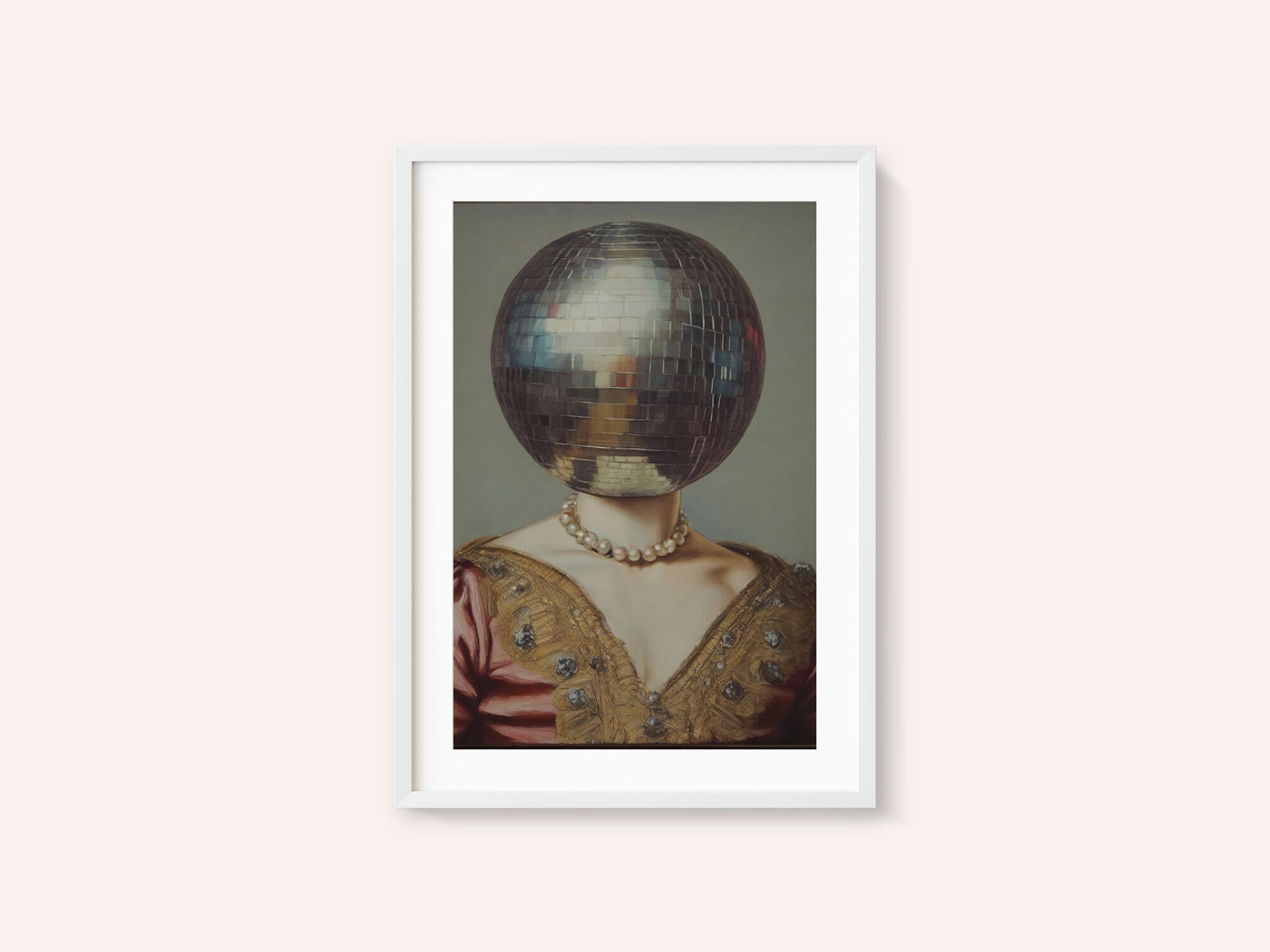 DiscoHead Queen / Altered Collage Art