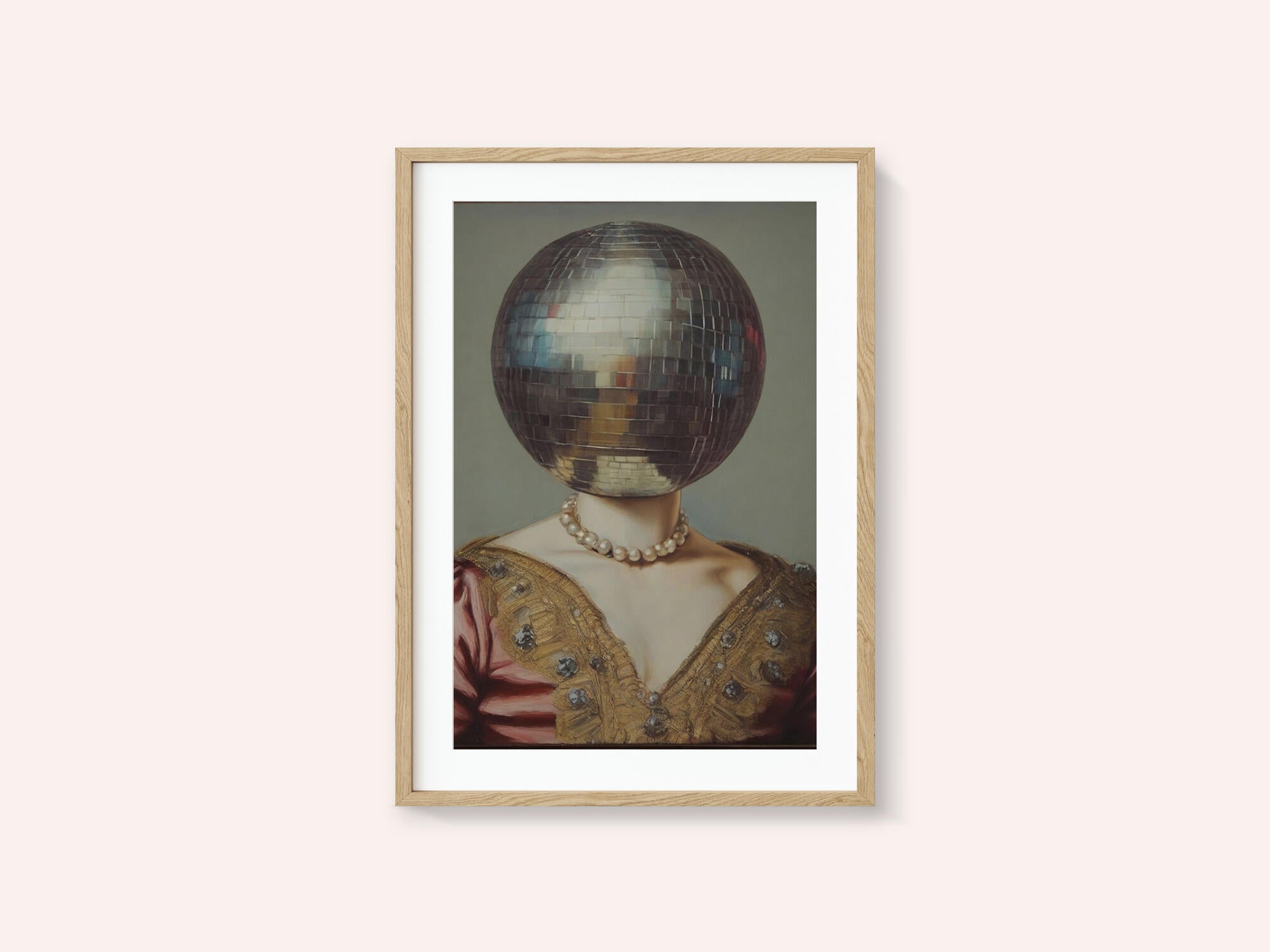 DiscoHead Queen / Altered Collage Art