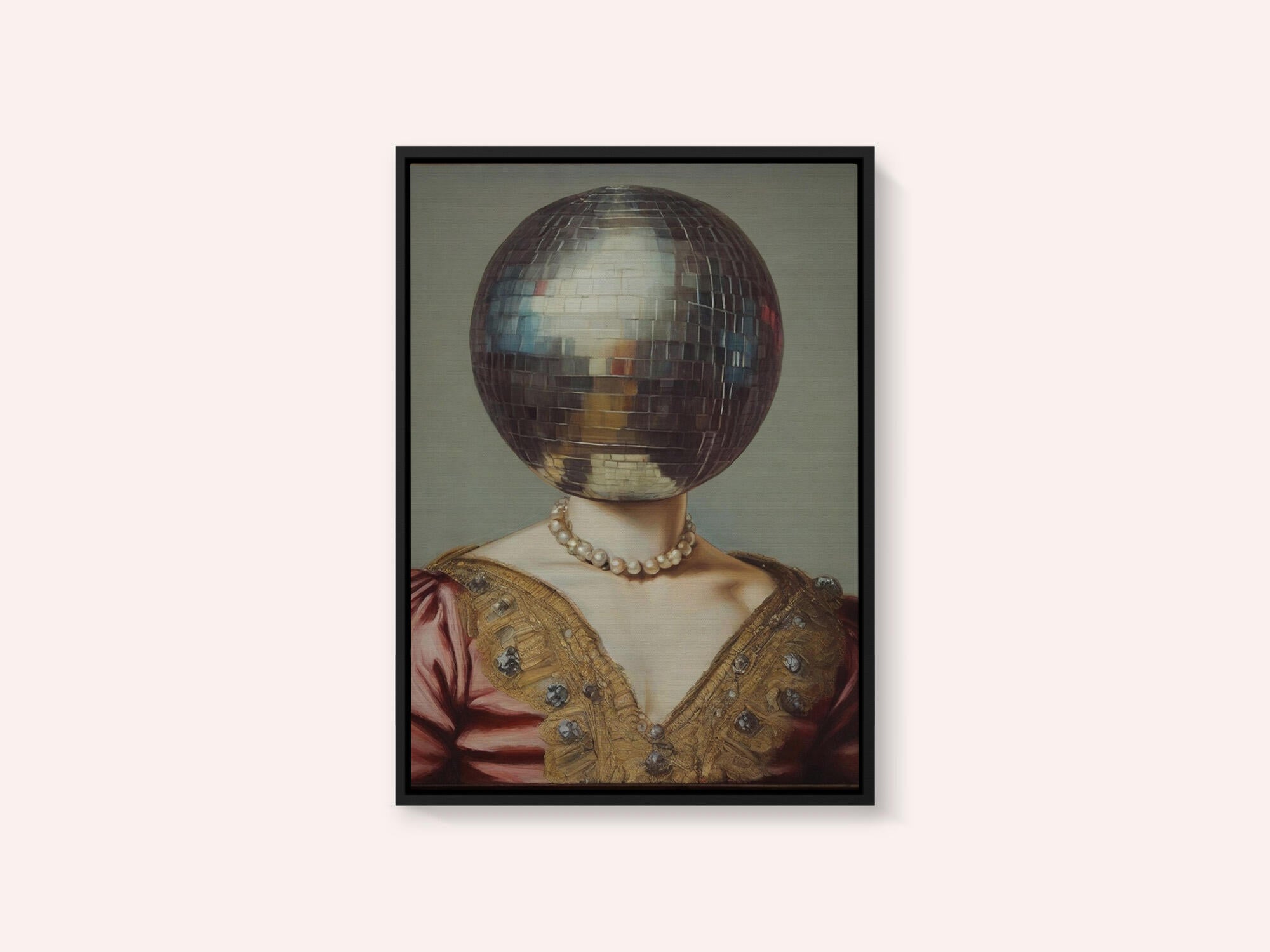 DiscoHead Queen / Altered Collage Art