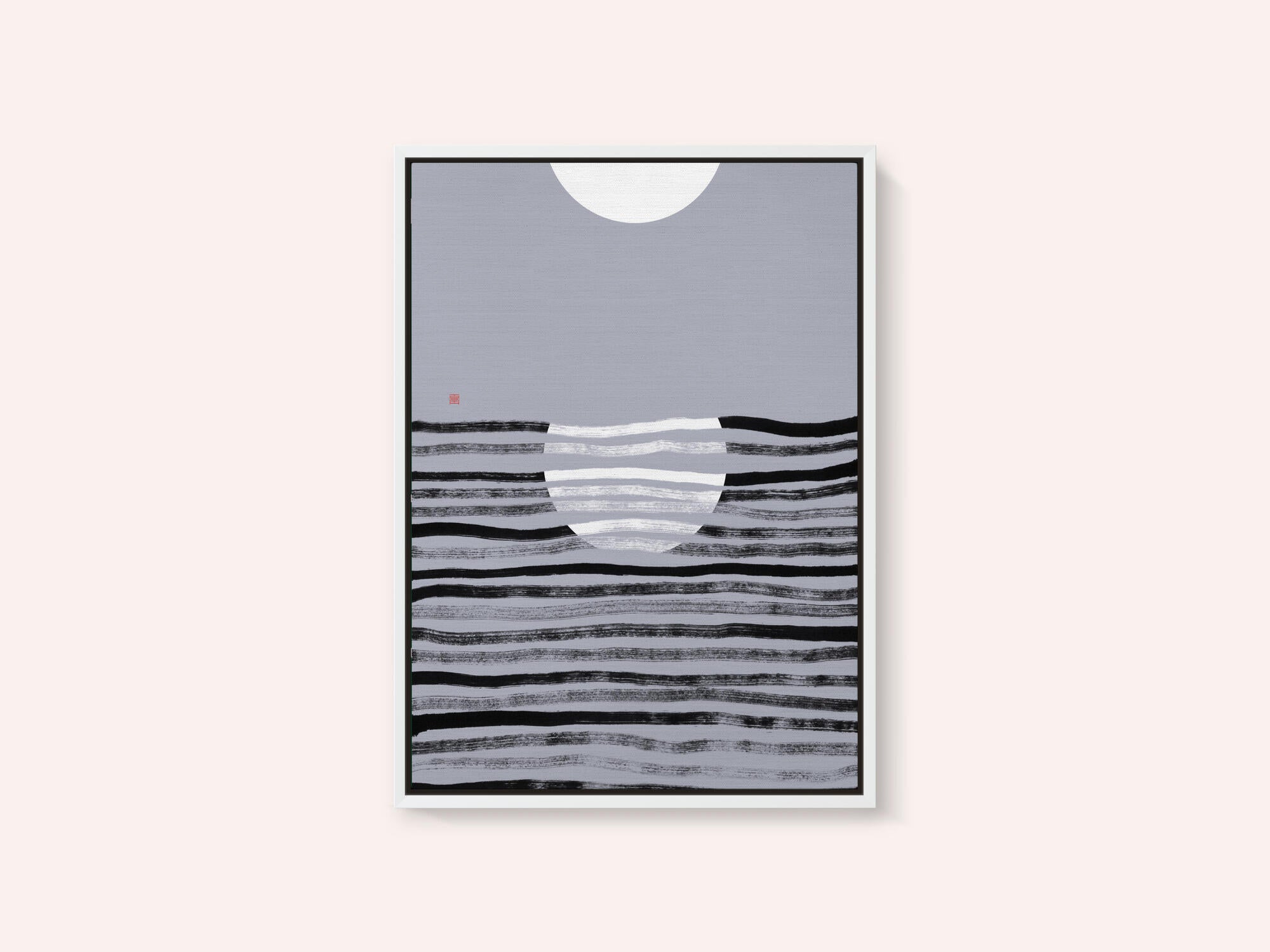Minimalist Moon Ocean Scene