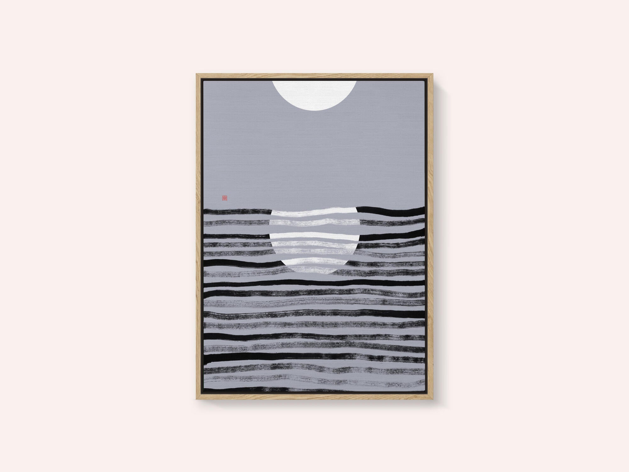 Minimalist Moon Ocean Scene