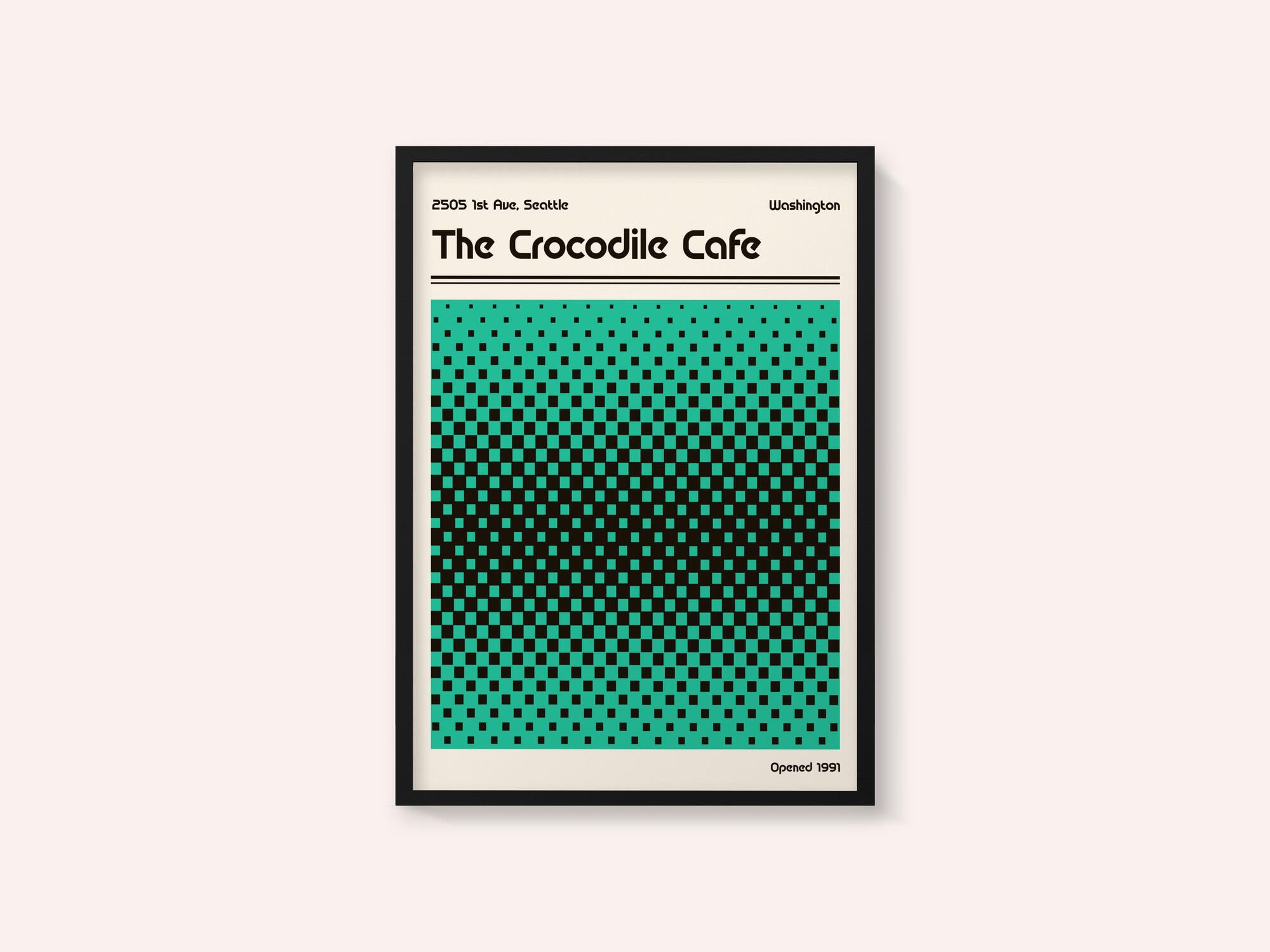 Crocodile Cafe Retro Poster