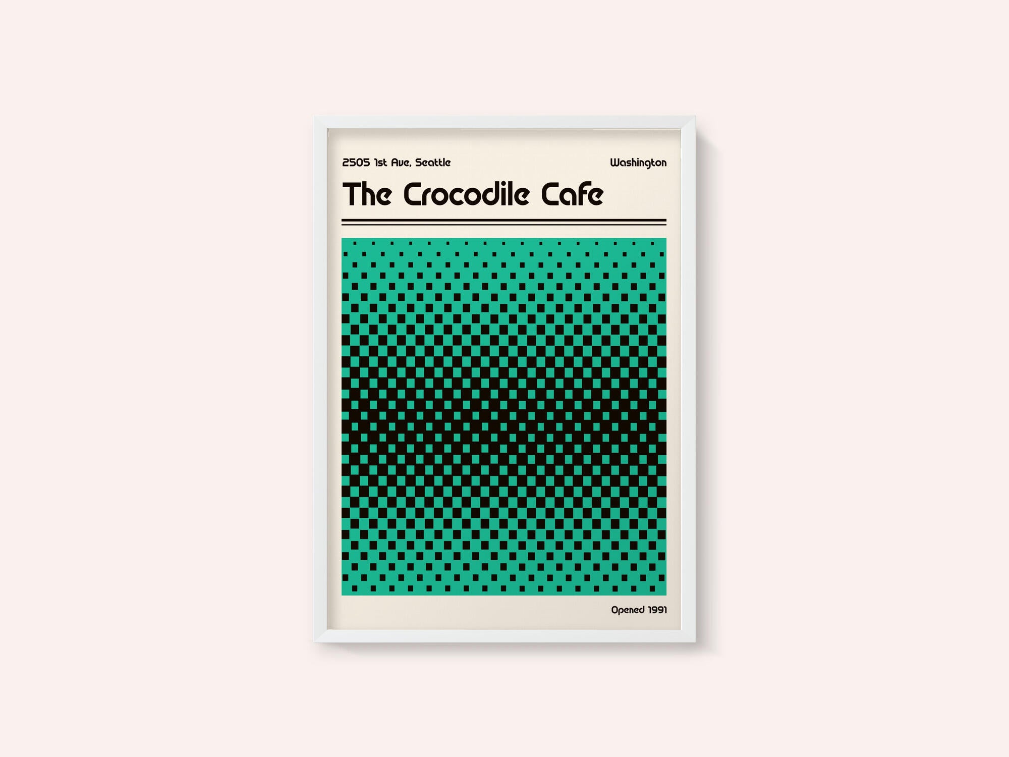 Crocodile Cafe Retro Poster